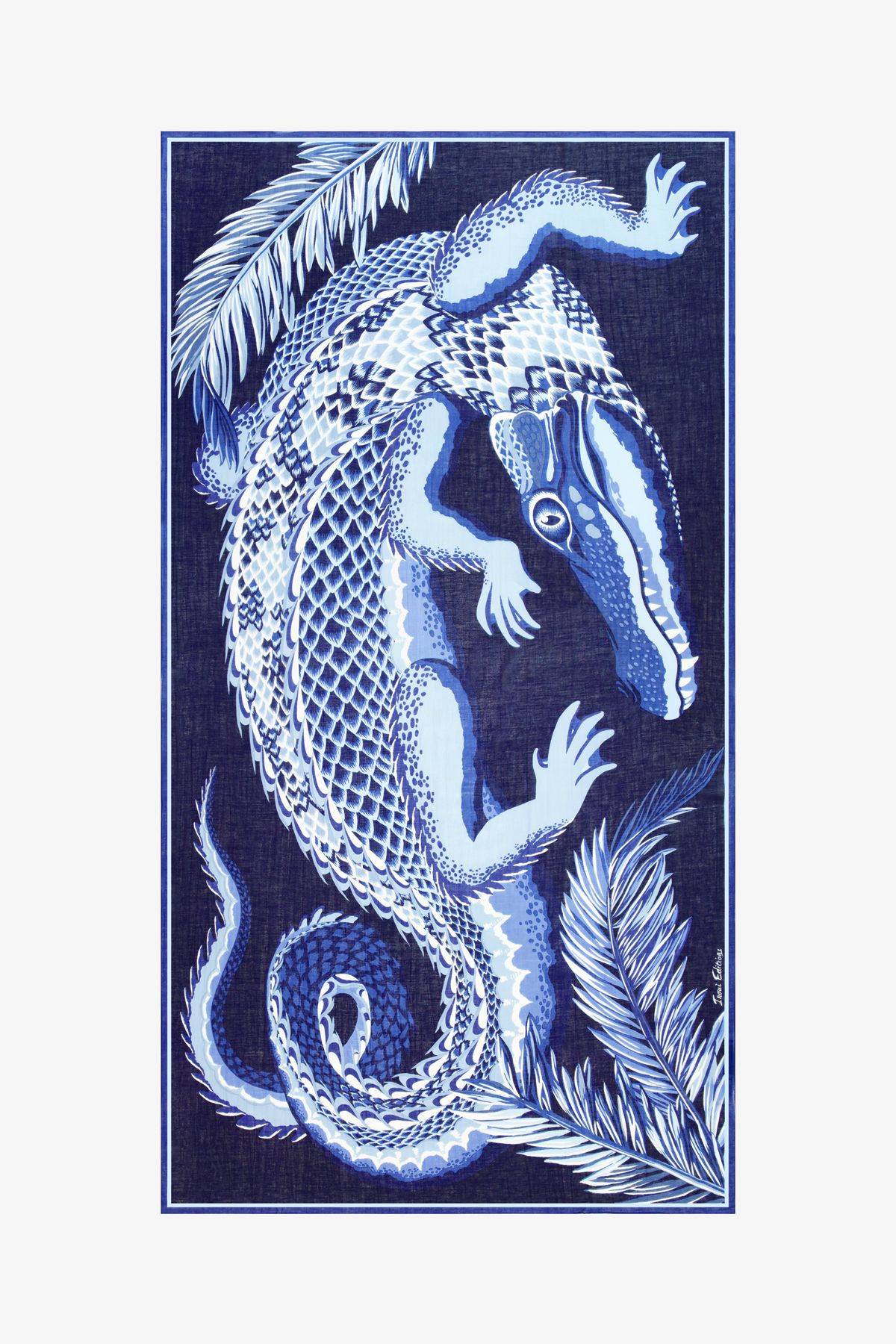 Écharpe 100 - Croco - Bleu Marine