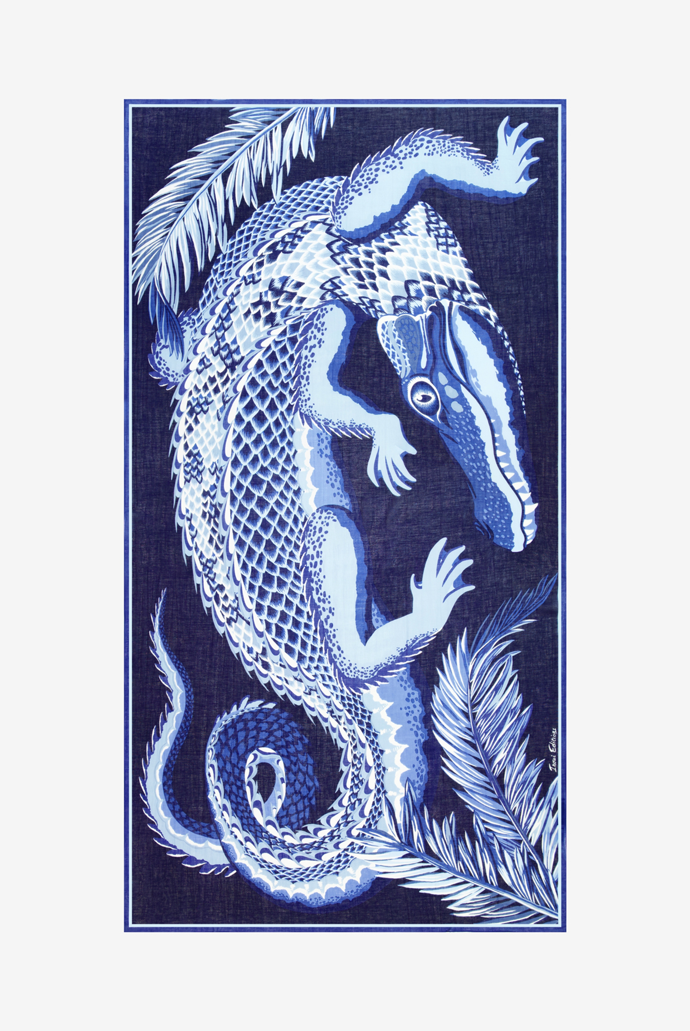 Écharpe 100 - Croco - Bleu Marine