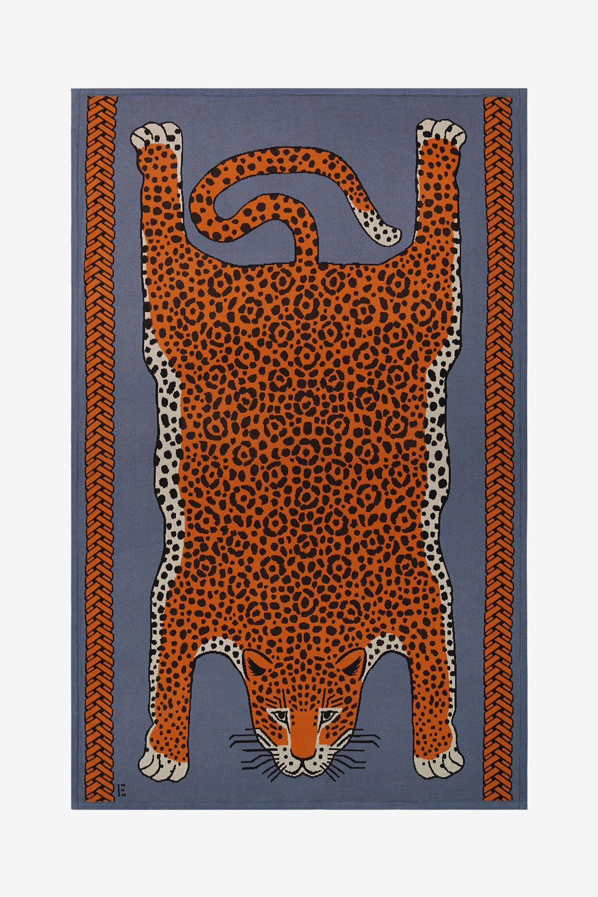 Plaid 130 - Leopard - Bleu