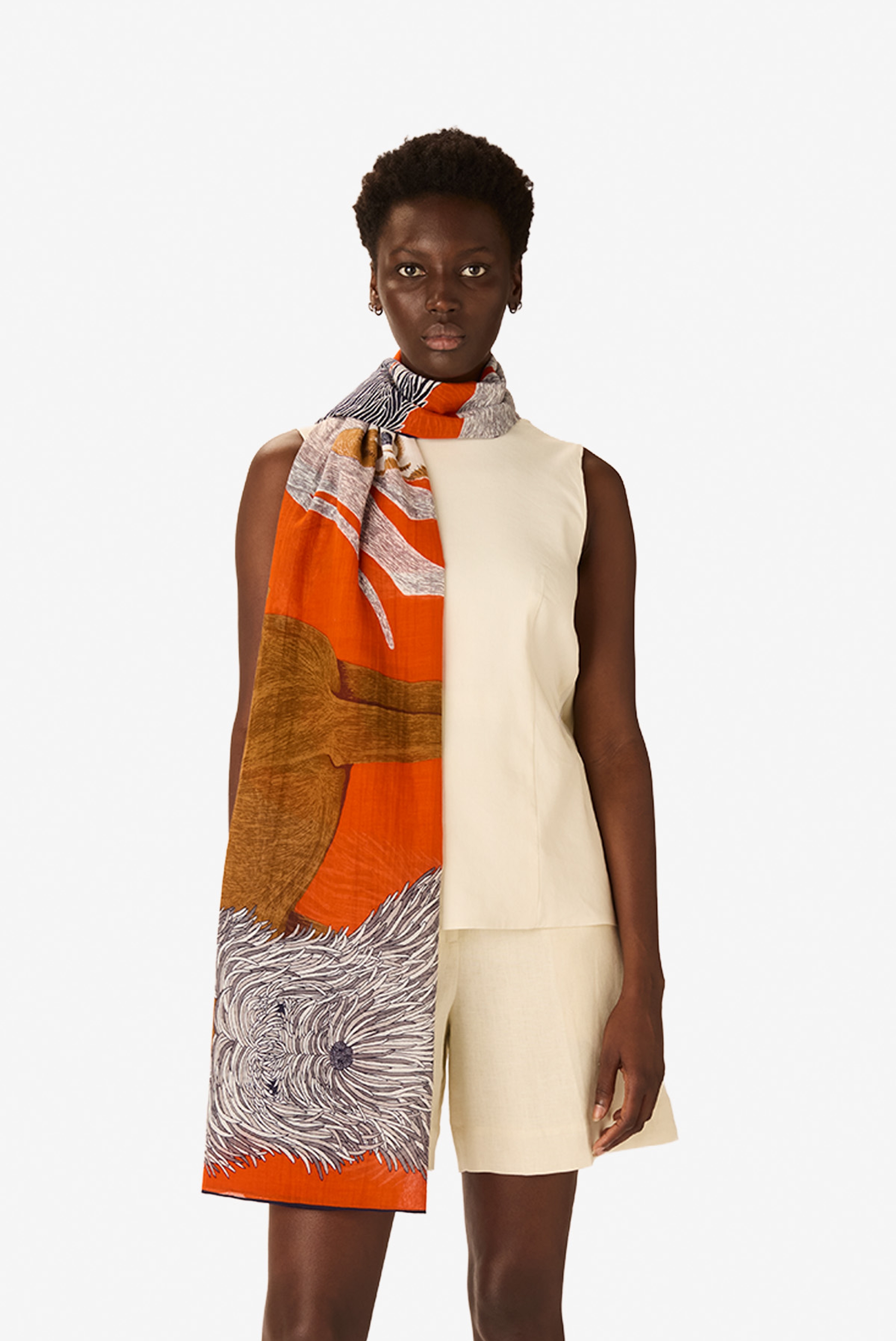 Écharpe 100 Coton - Toutou - Orange