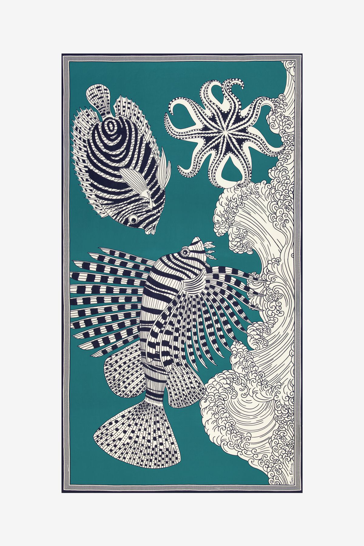 Écharpe 100 - Vague - Turquoise