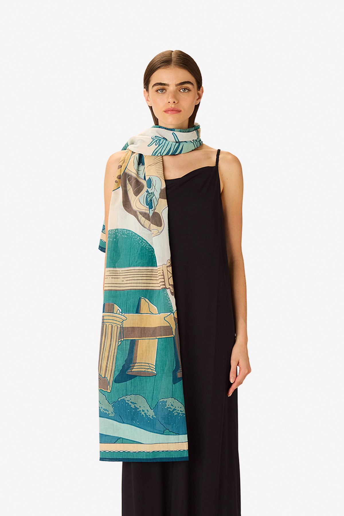 Écharpe 100 - Jardin - Turquoise