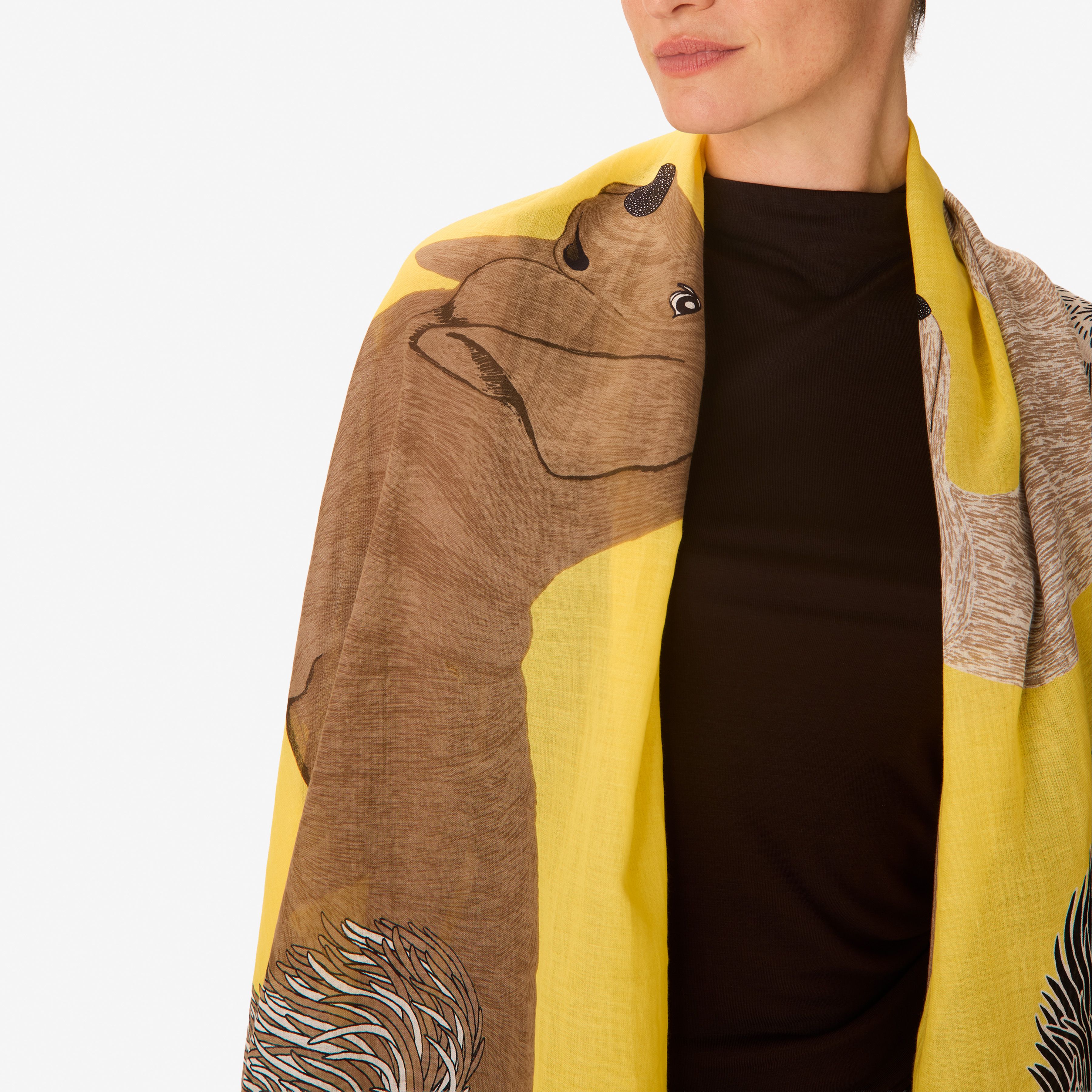 Écharpe 100 Coton - Toutou - Jaune