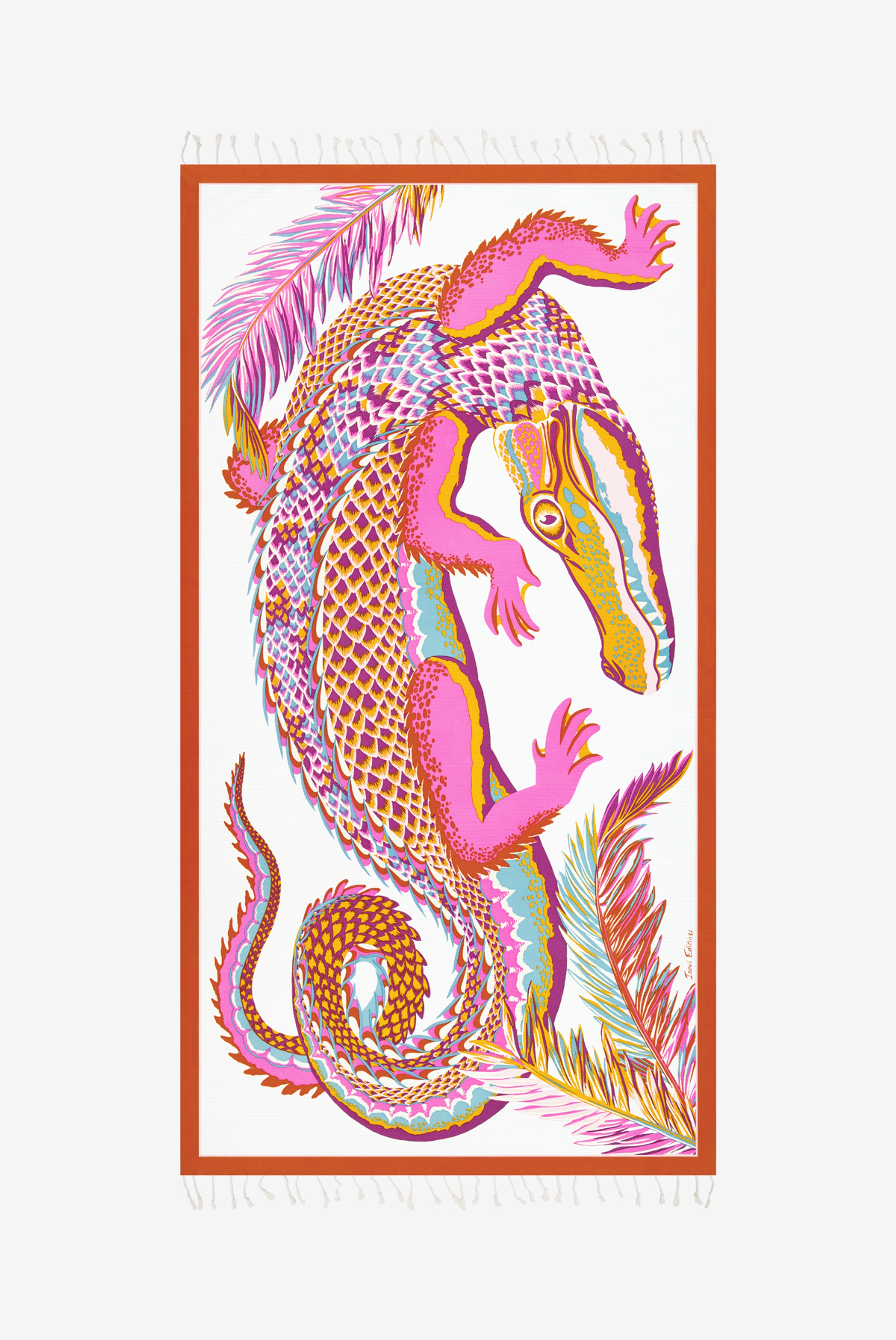 Fouta 100 - Croco - Blanc