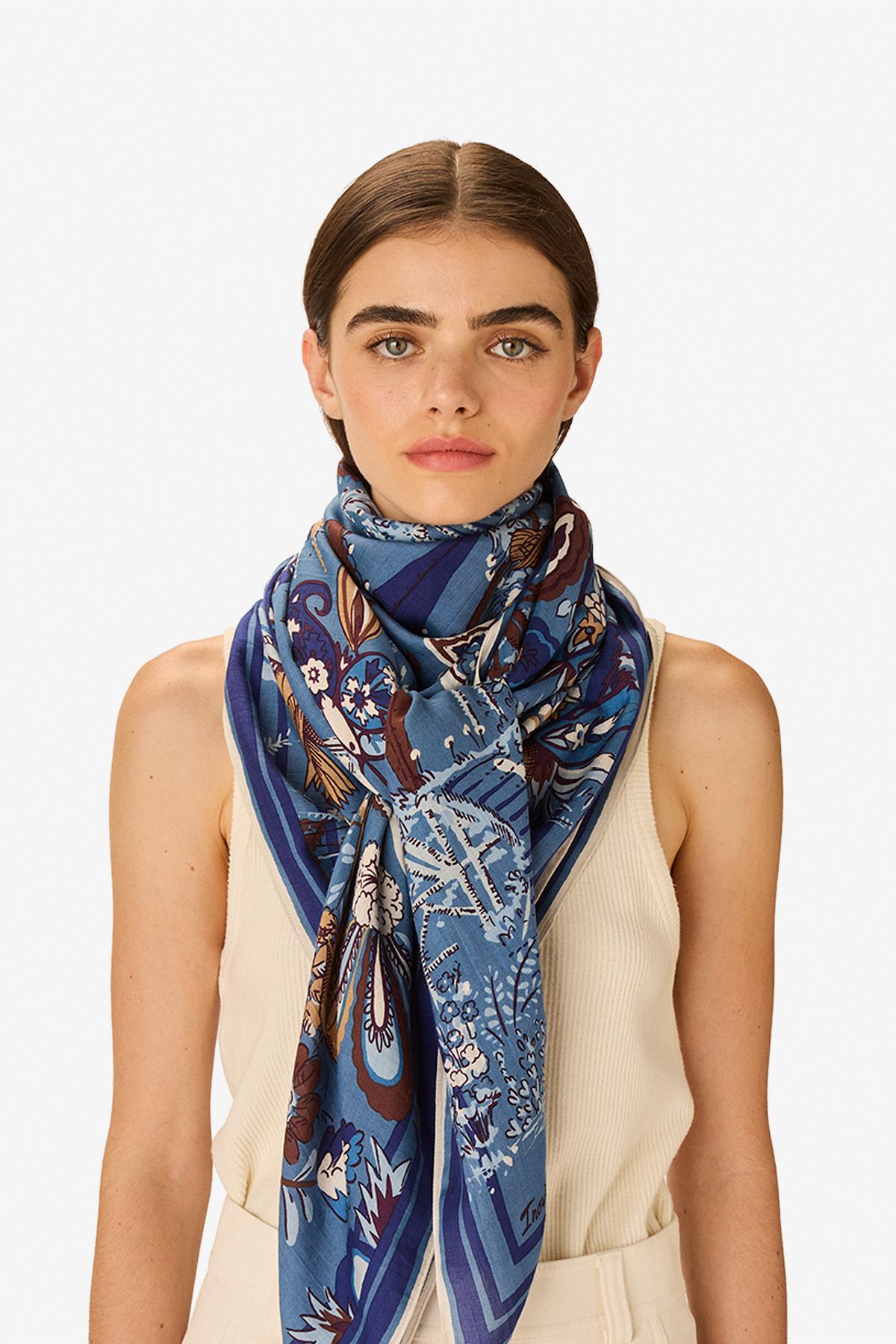 Carré 130 - Pagode - Bleu