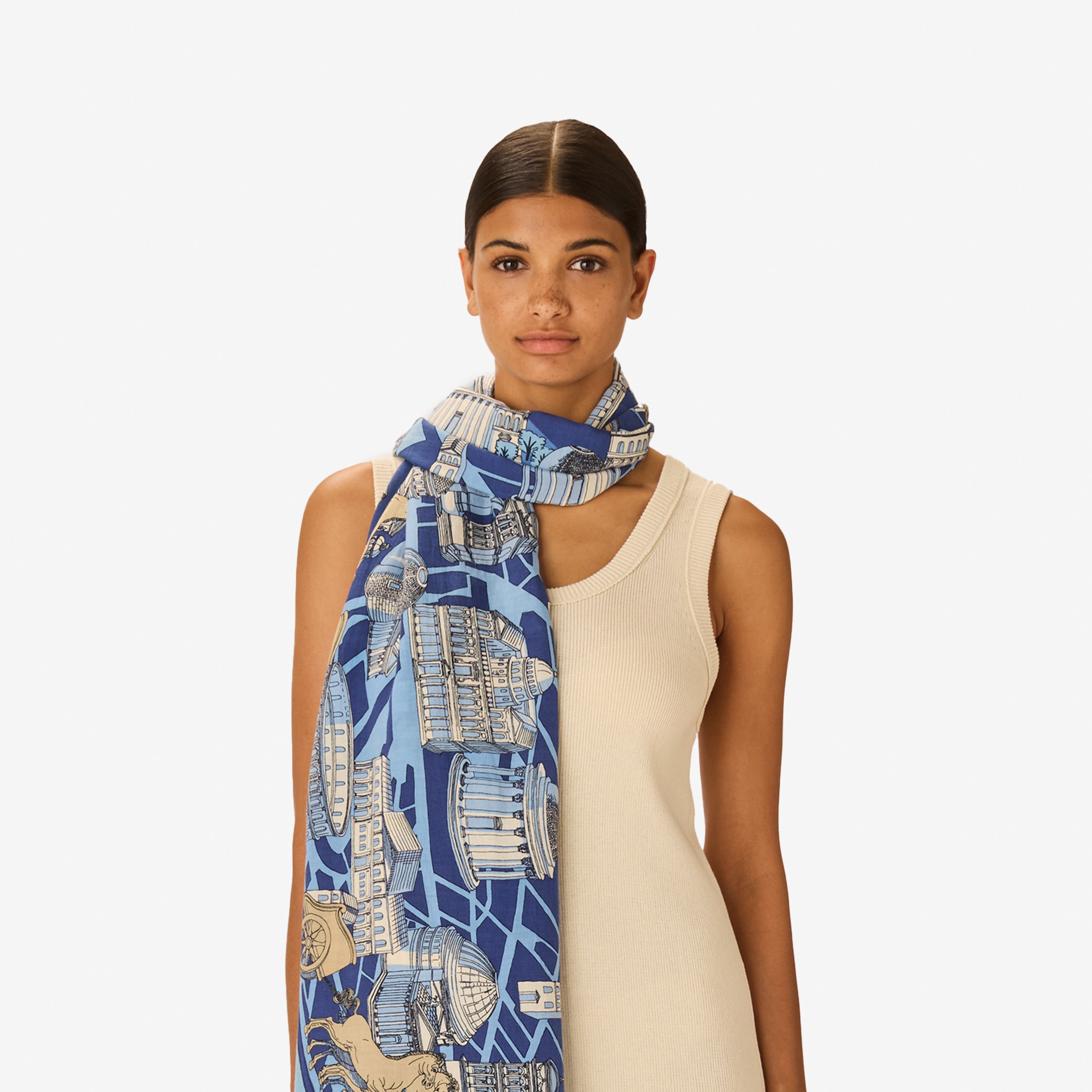 Écharpe 100 - Rome - Bleu