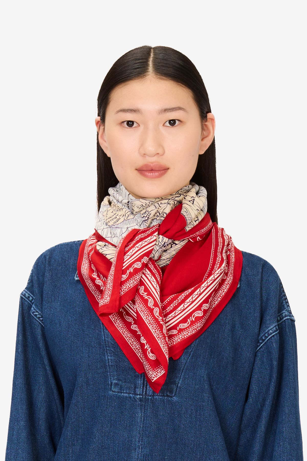 Carré 100 - Mappemonde - Rouge