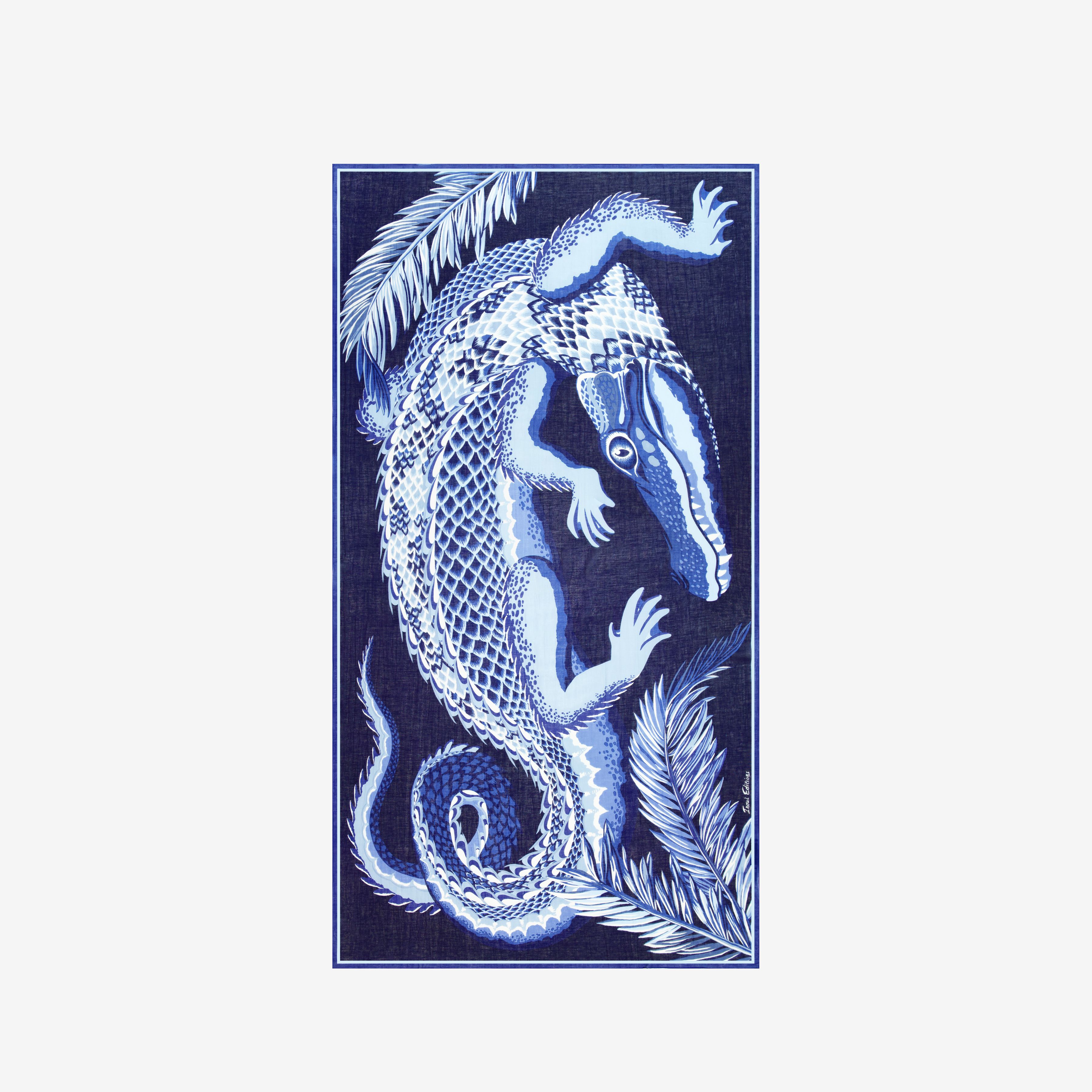 Schal 100 - Croco - Marineblau