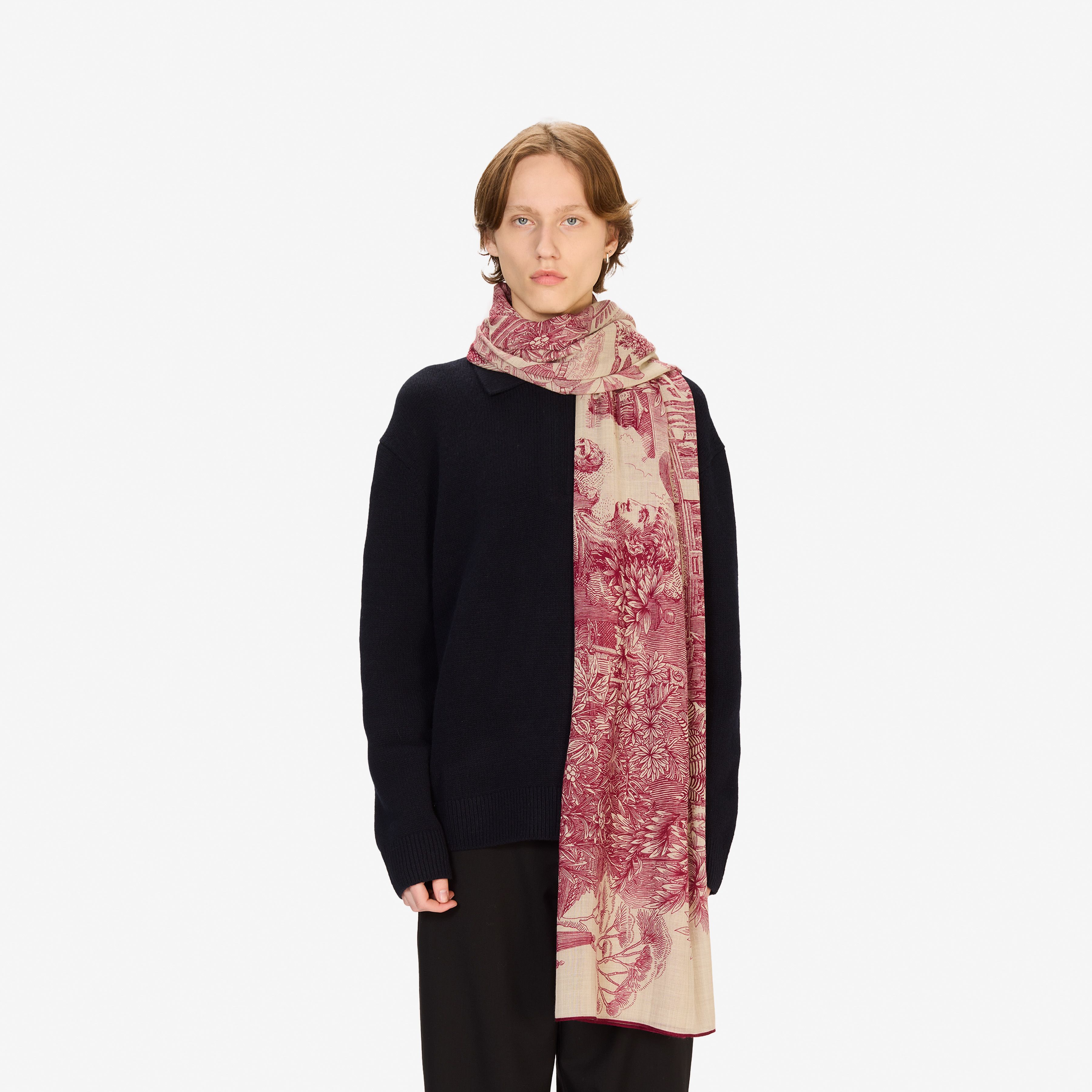 Wool Scarf 100 - Piranesi - Red