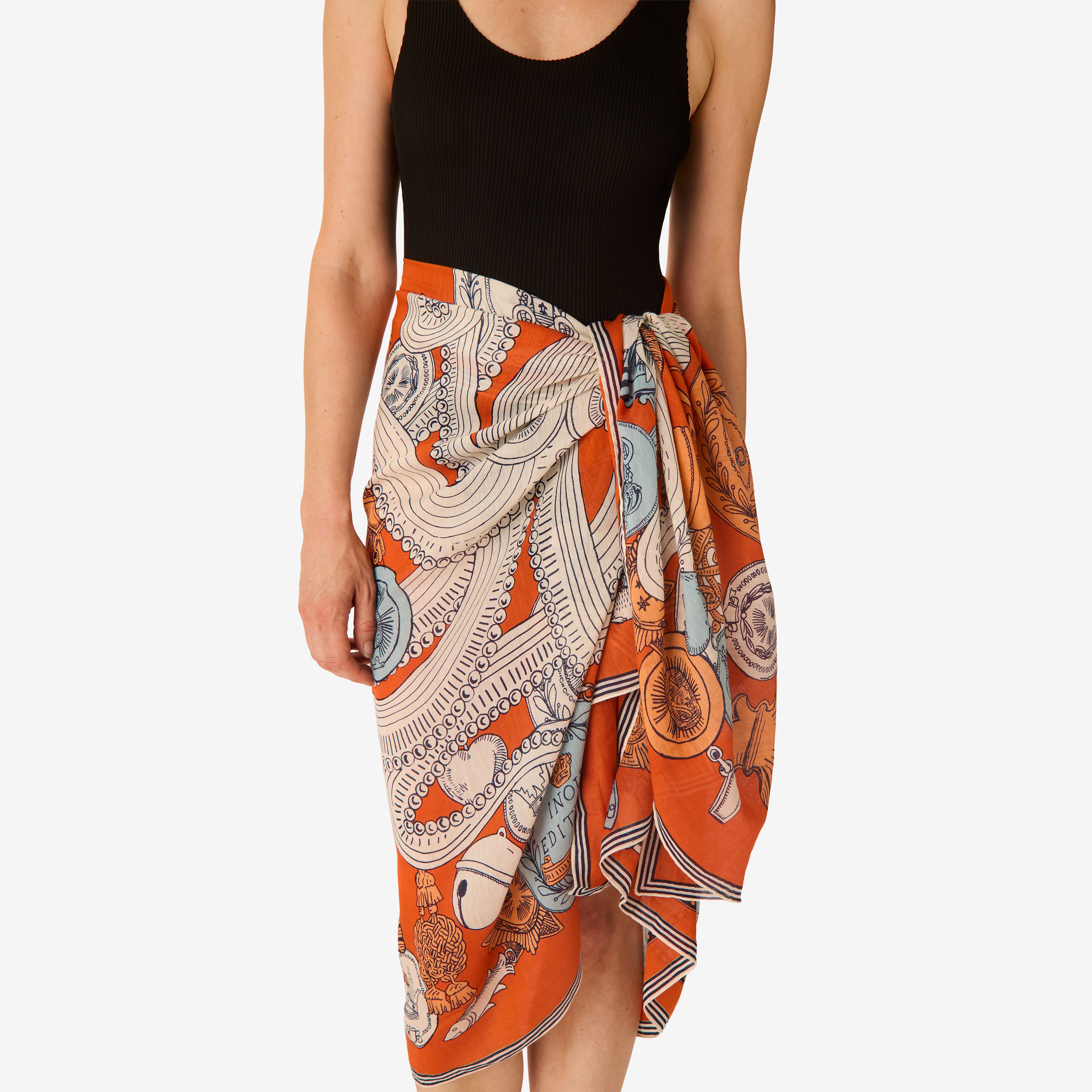 Scarf 100 - Octopus - Orange