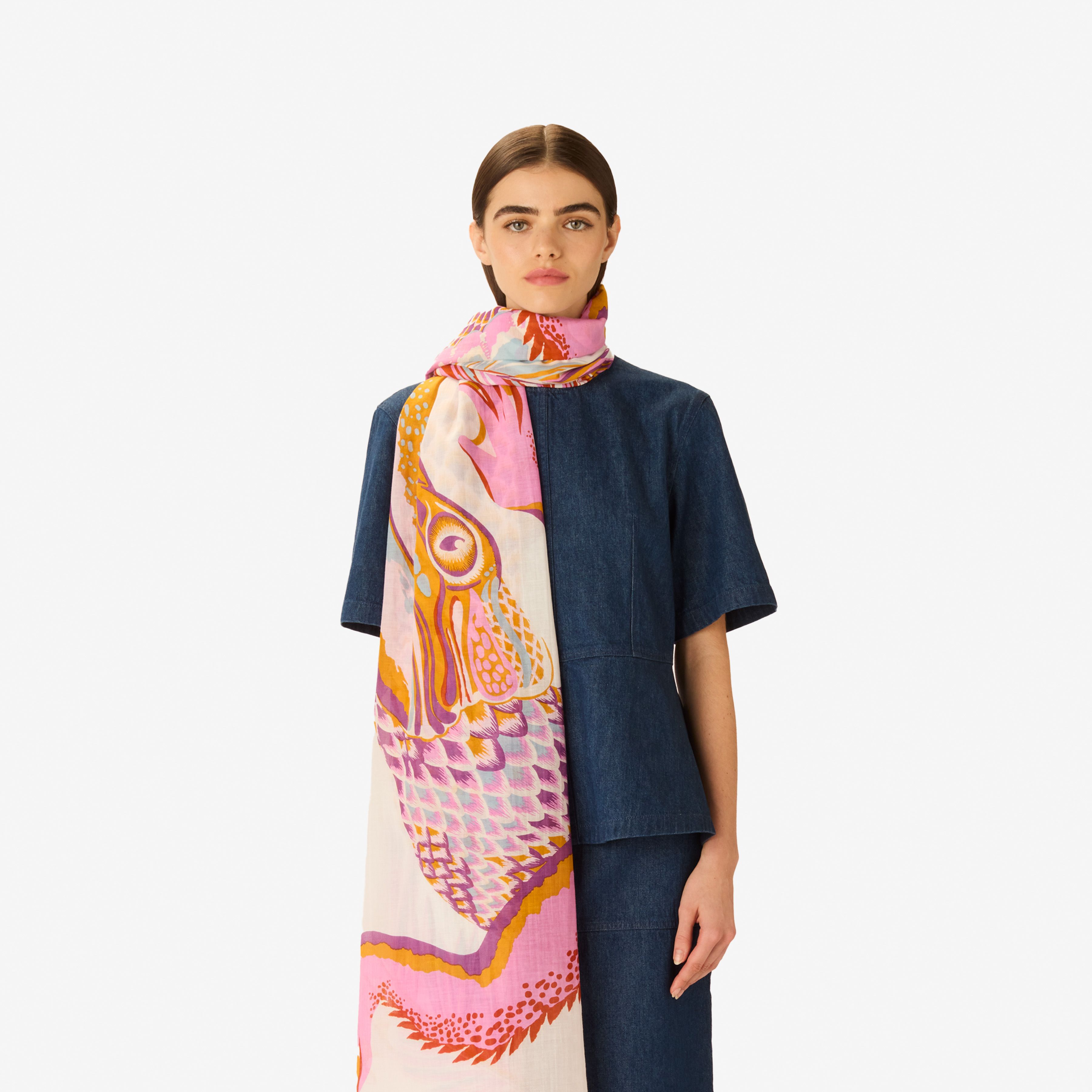 Scarf 100 - Croco - White