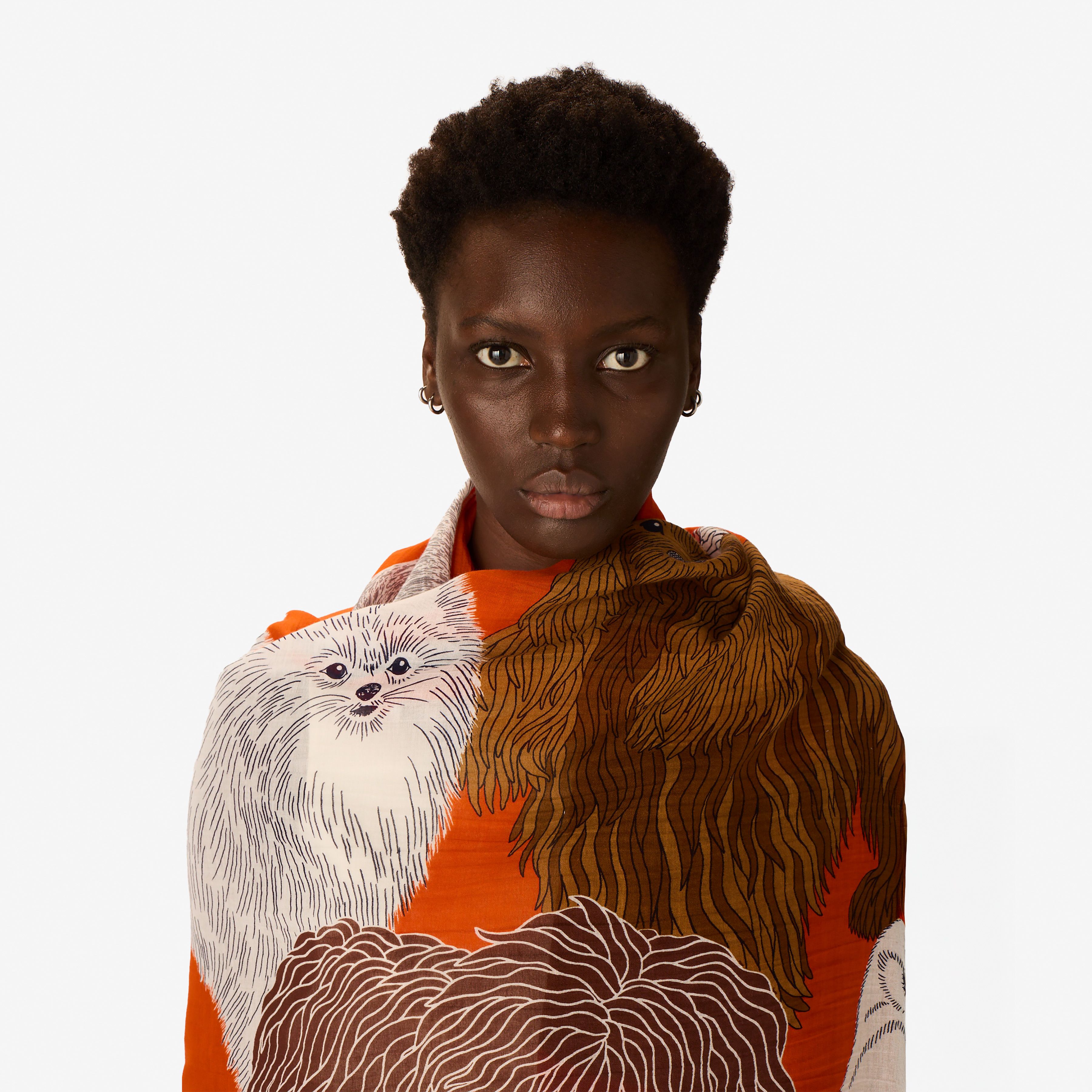 Écharpe 100 Coton - Toutou - Orange