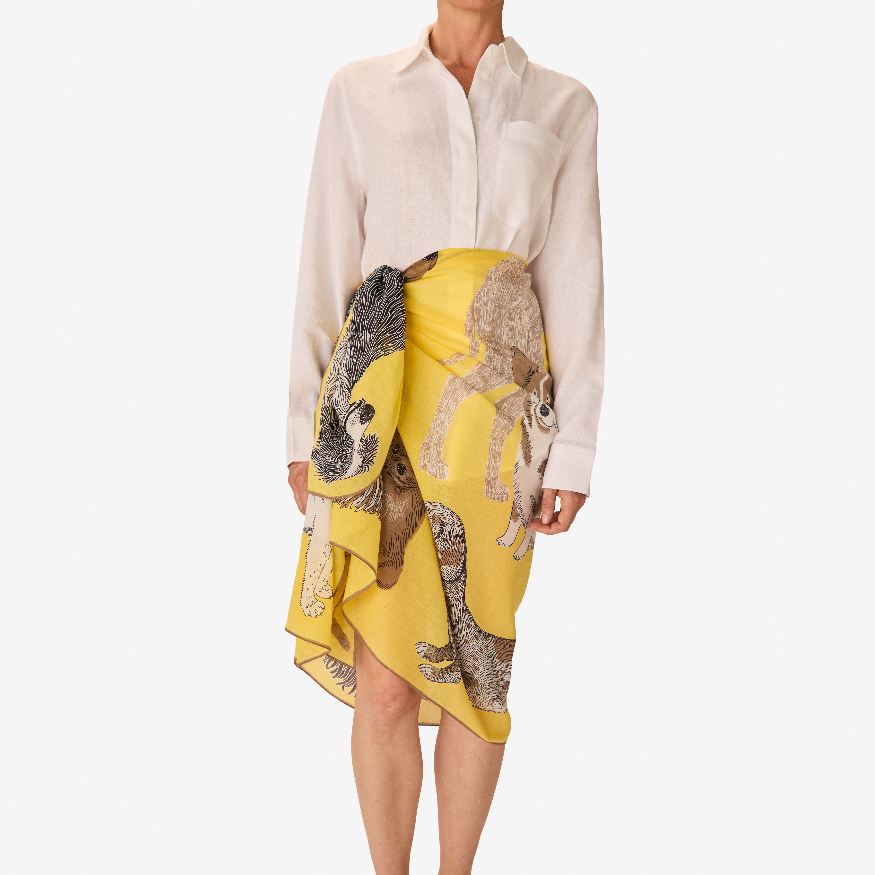 Écharpe 100 Coton - Toutou - Jaune