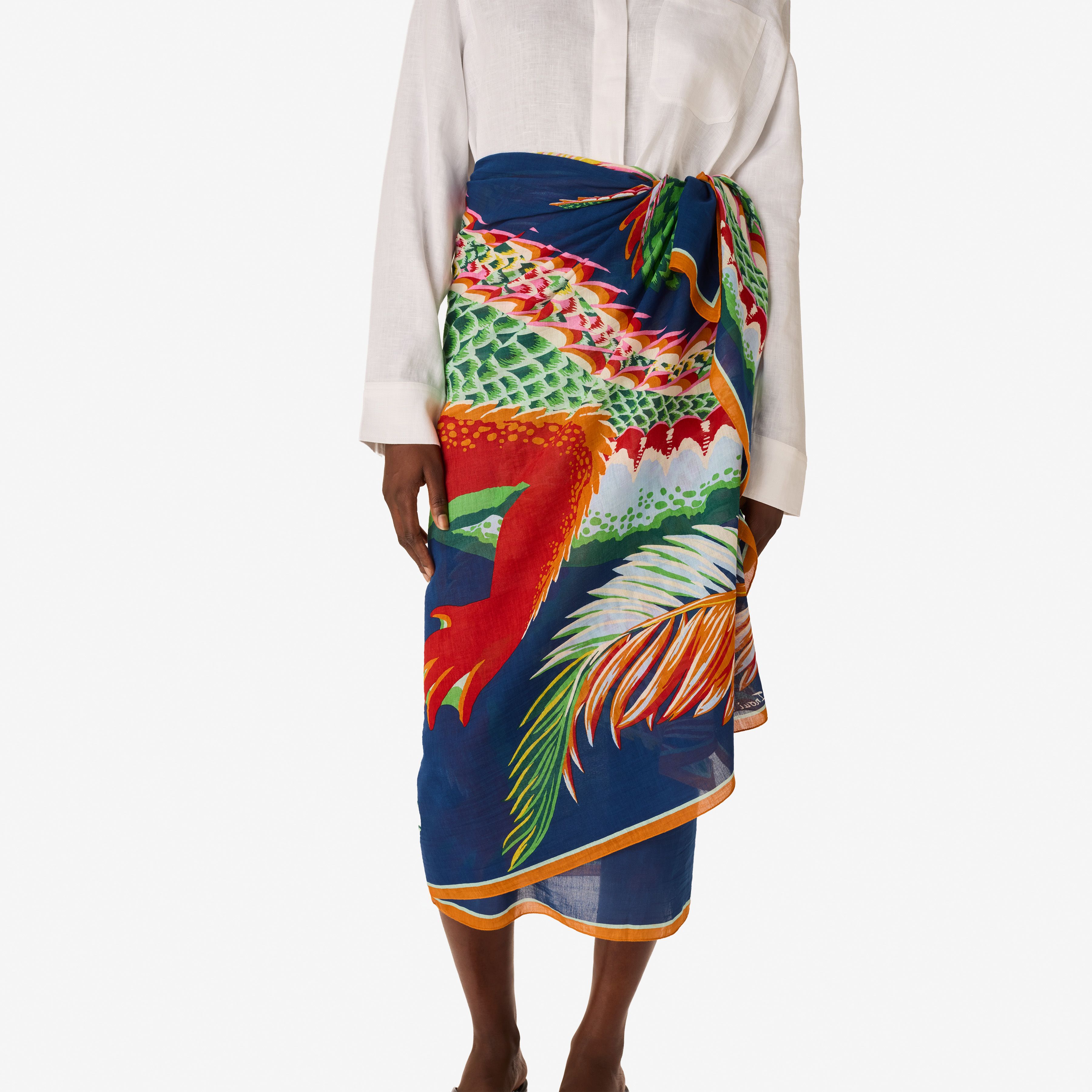 Scarf 100 - Croco - Duck Blue