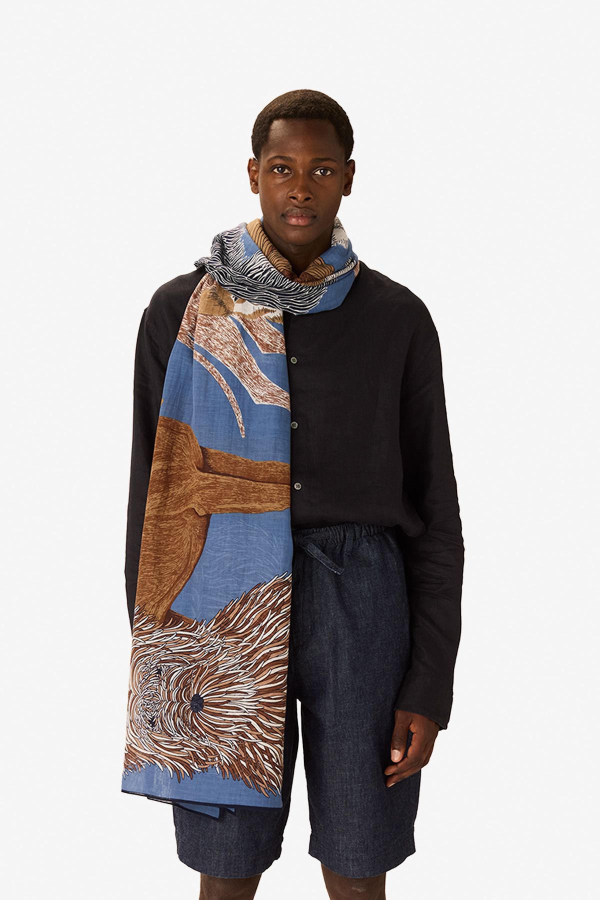 Écharpe 100 Coton - Toutou - Bleu