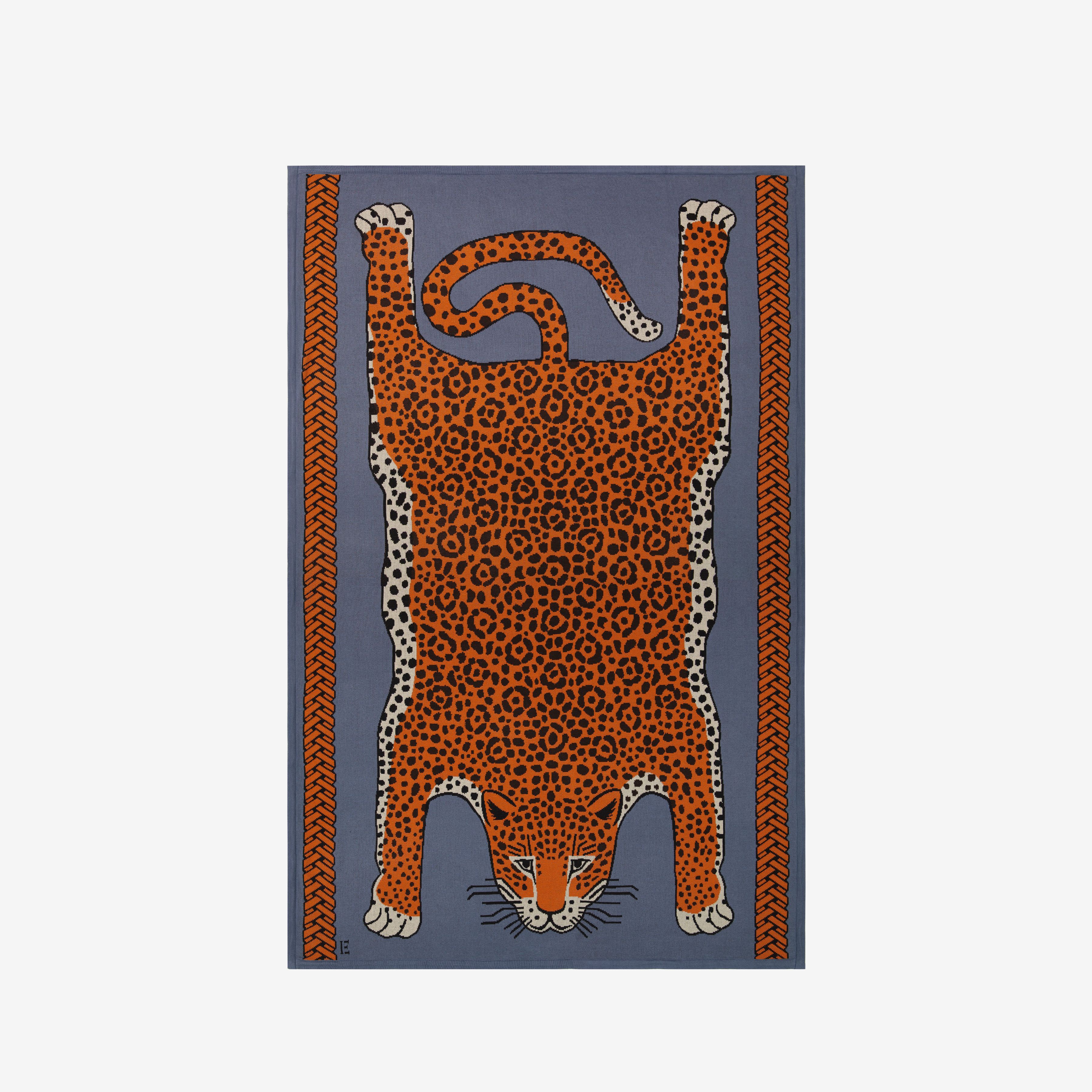 Plaid 130 - Leopard - Bleu