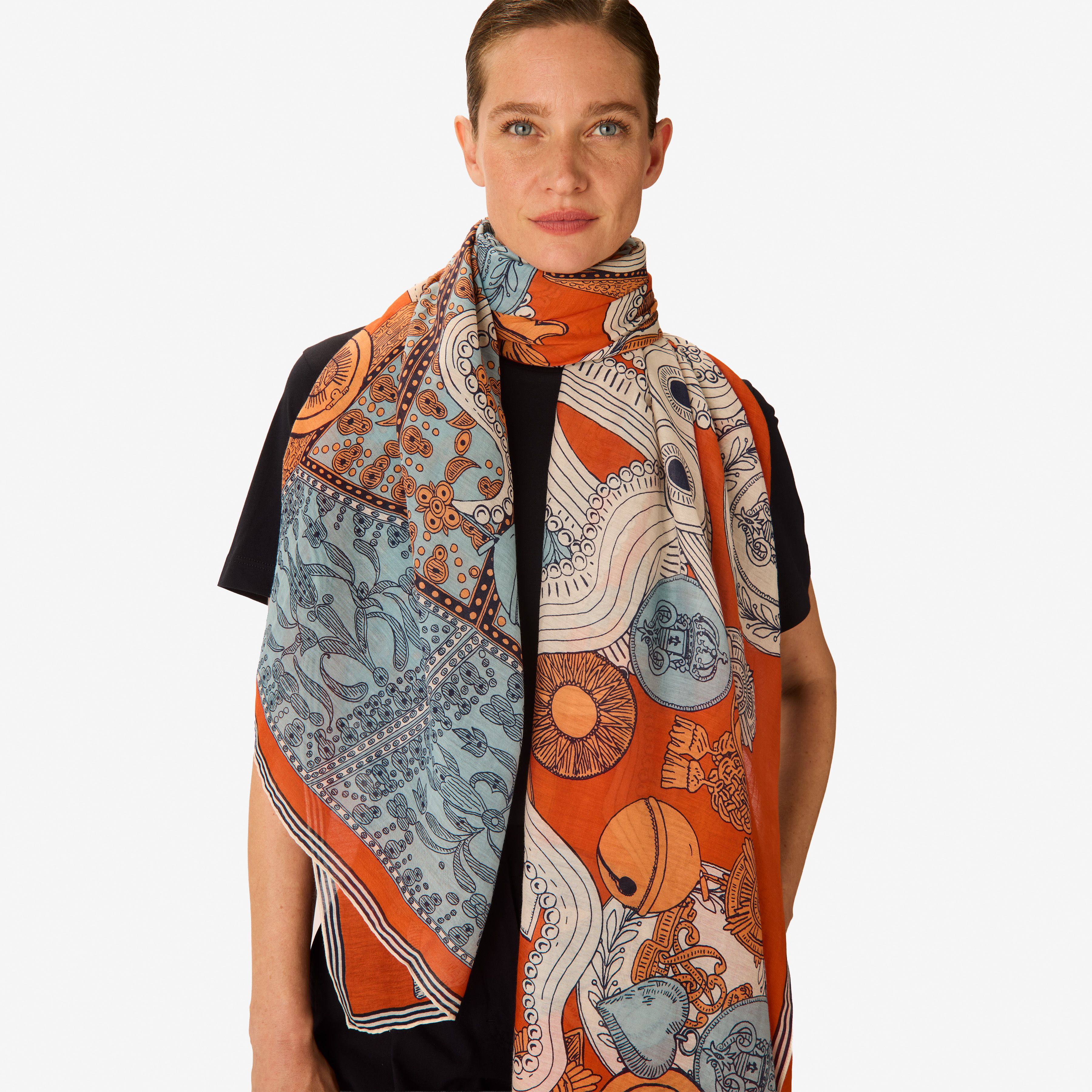 Scarf 100 - Octopus - Orange