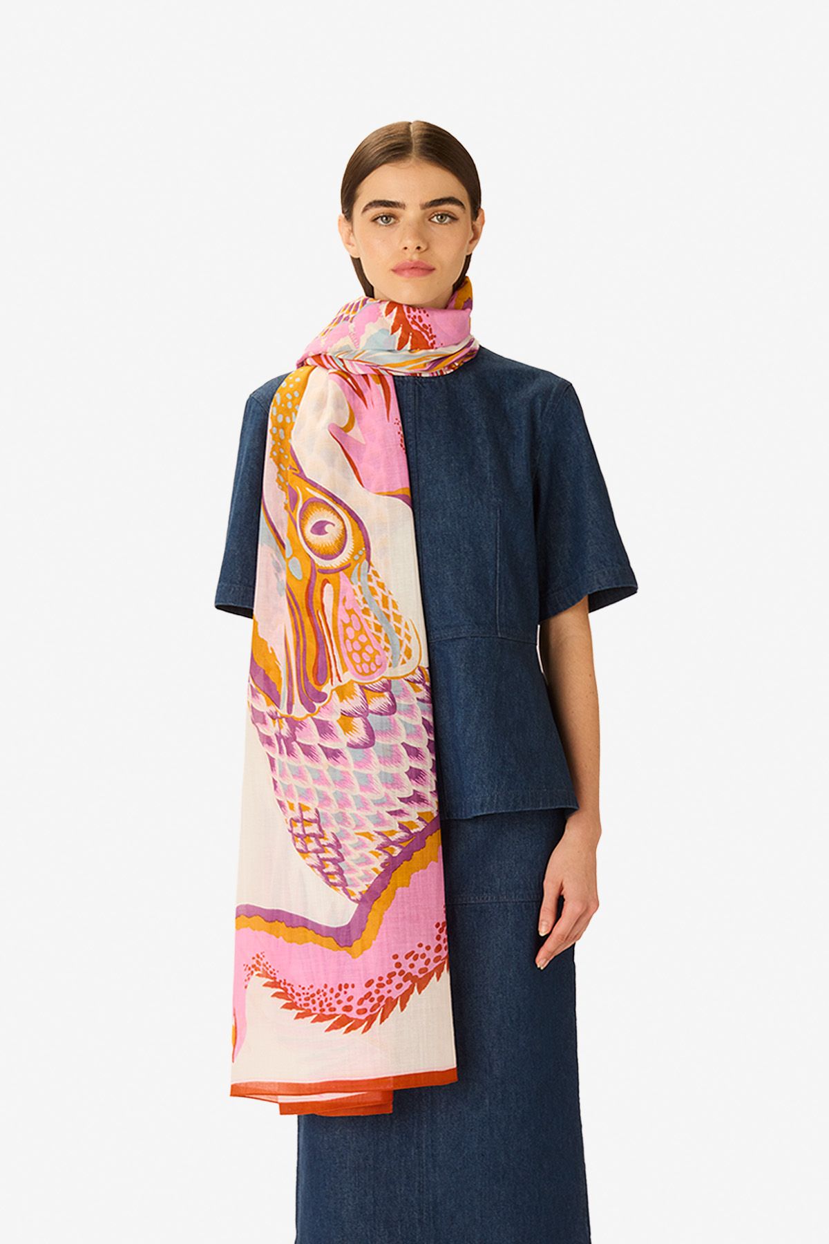 Écharpe 100 - Croco - Blanc