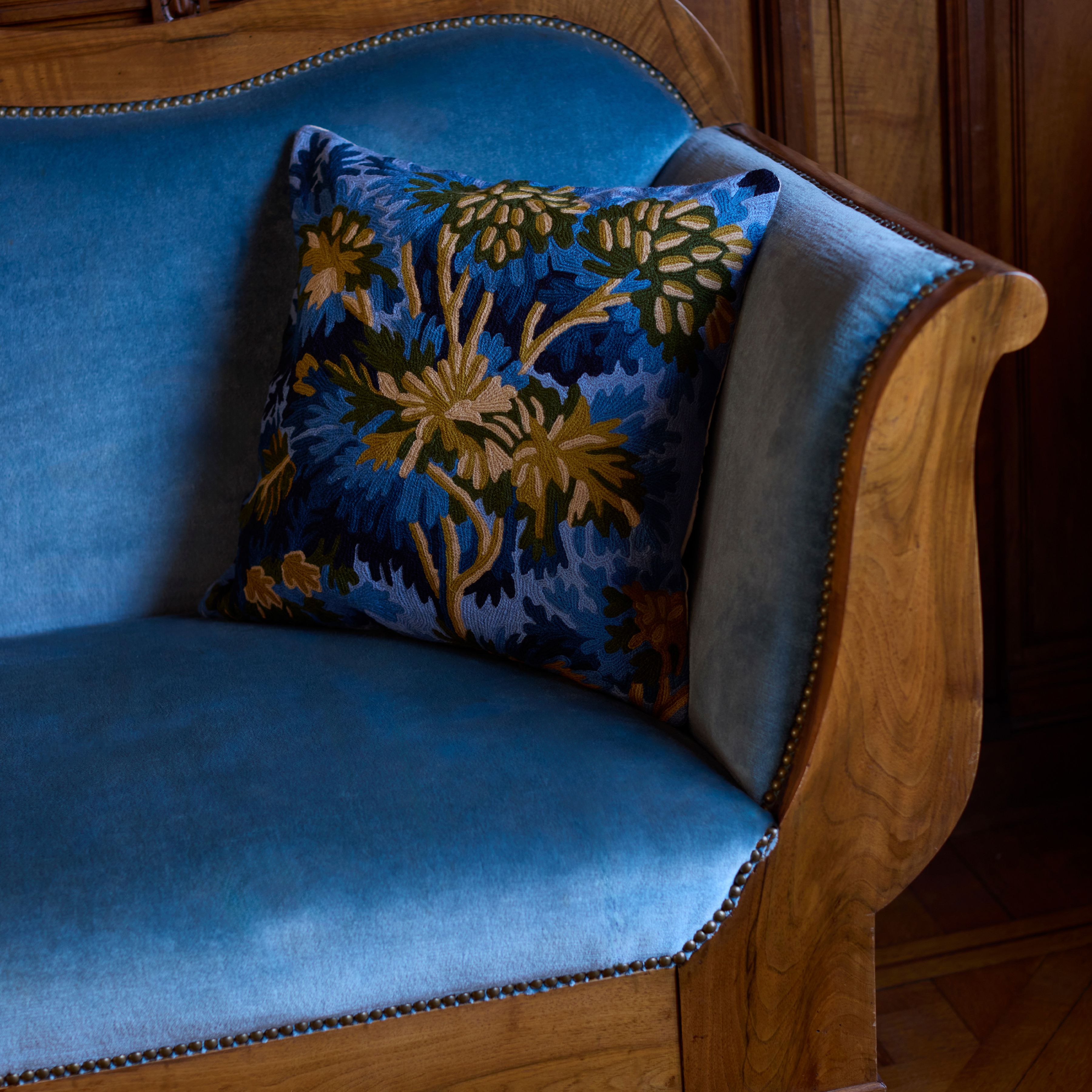 Funda de cojín 45 - Fontainebleau - Azul Pato