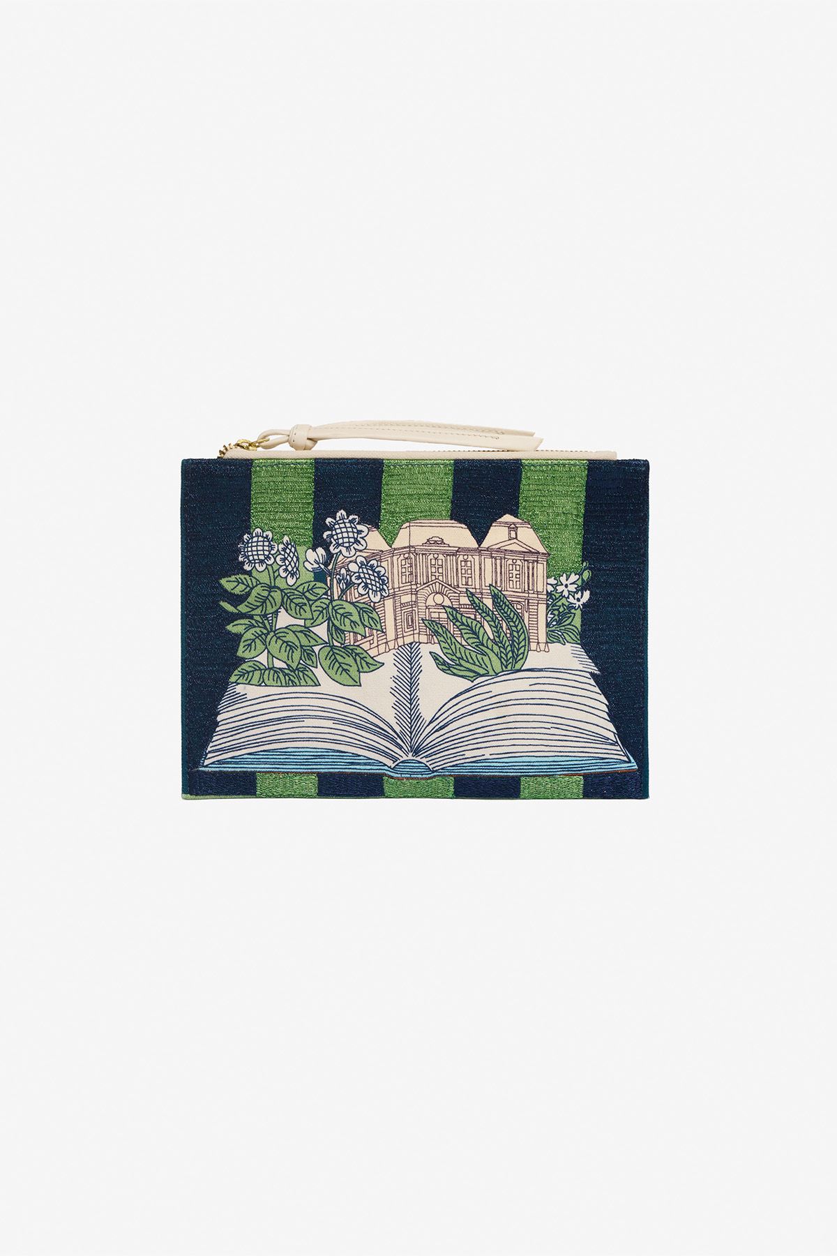 Pochette Brodée - Paris Septieme - Bleu Marine