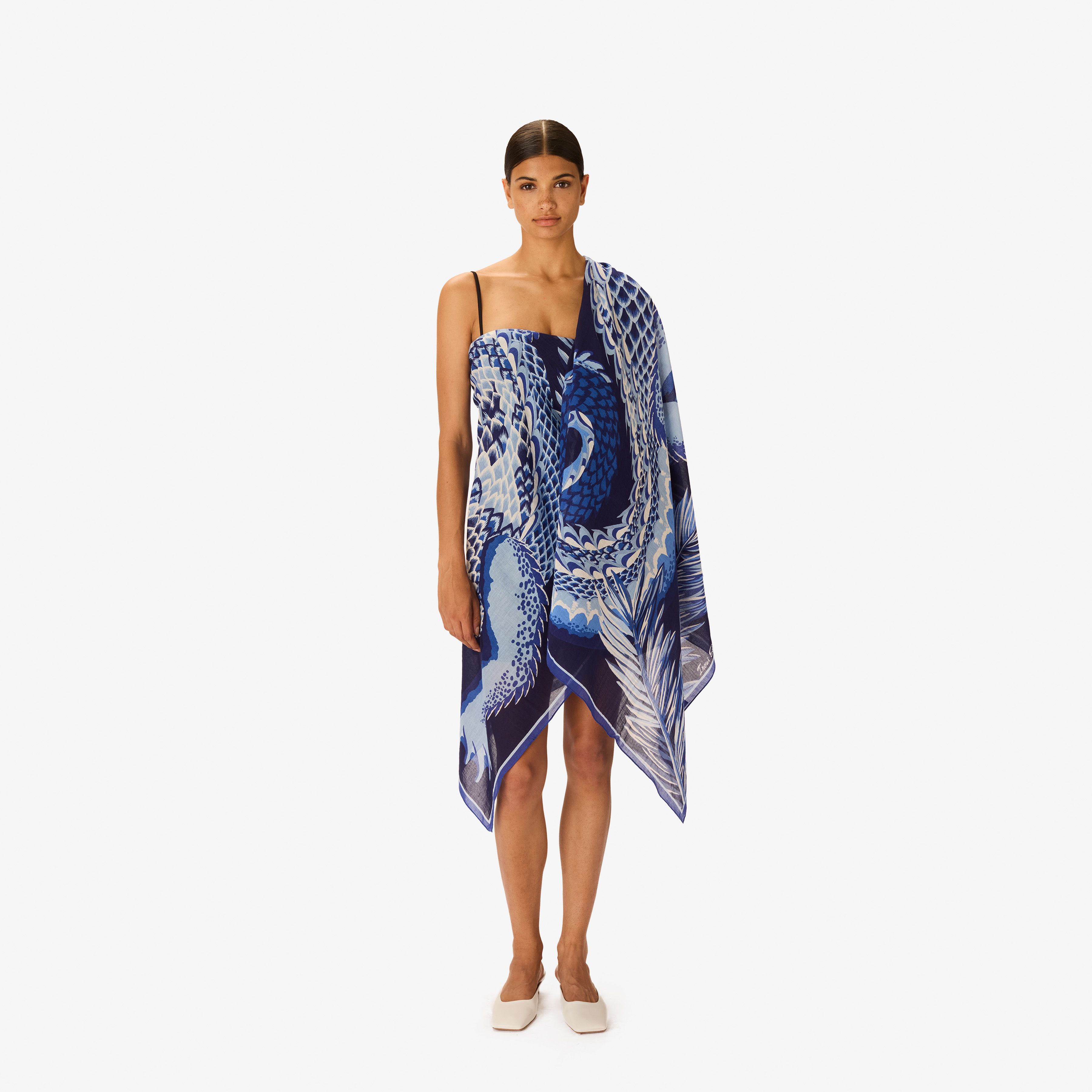 Schal 100 - Croco - Marineblau