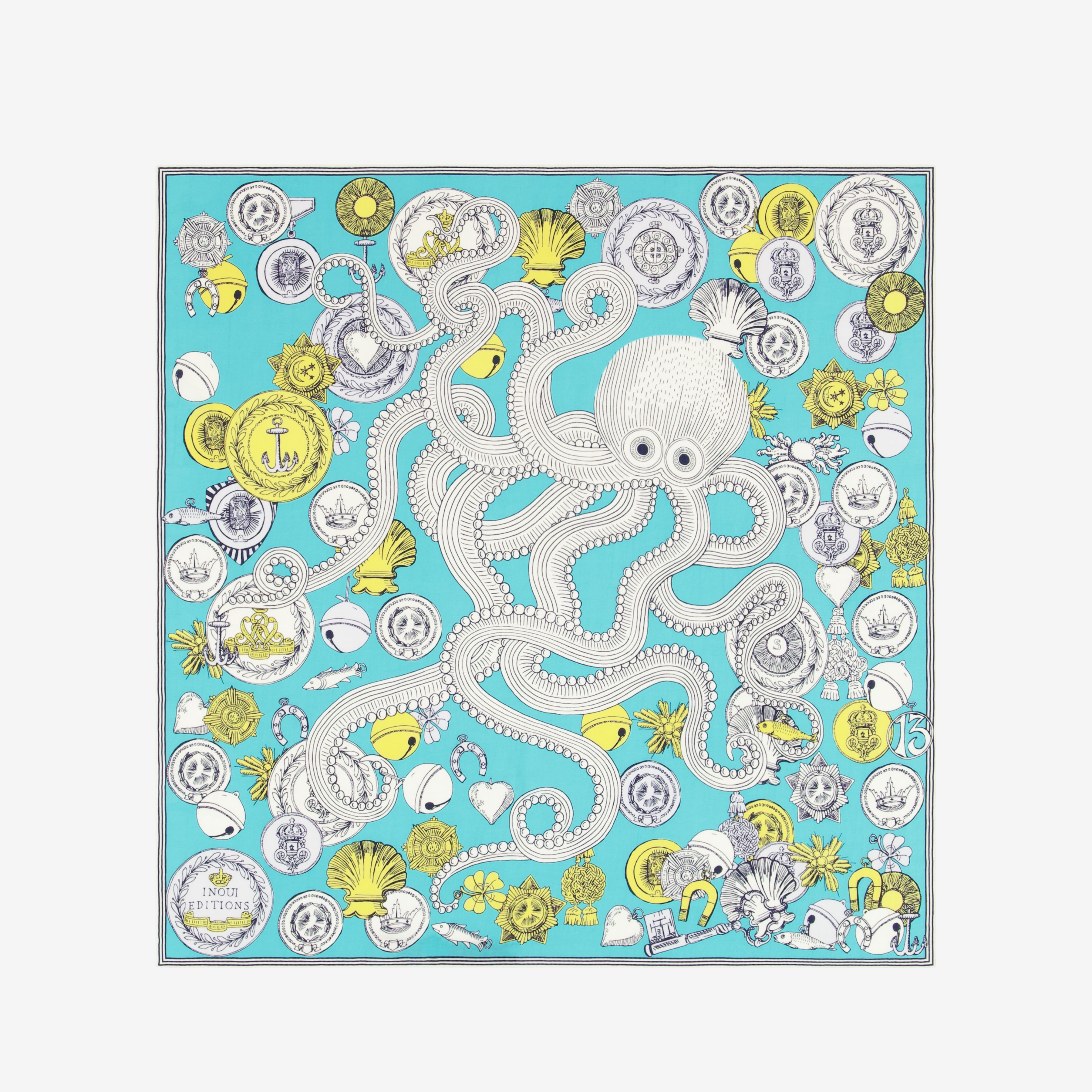 Square 65 - Octopus - Turquoise