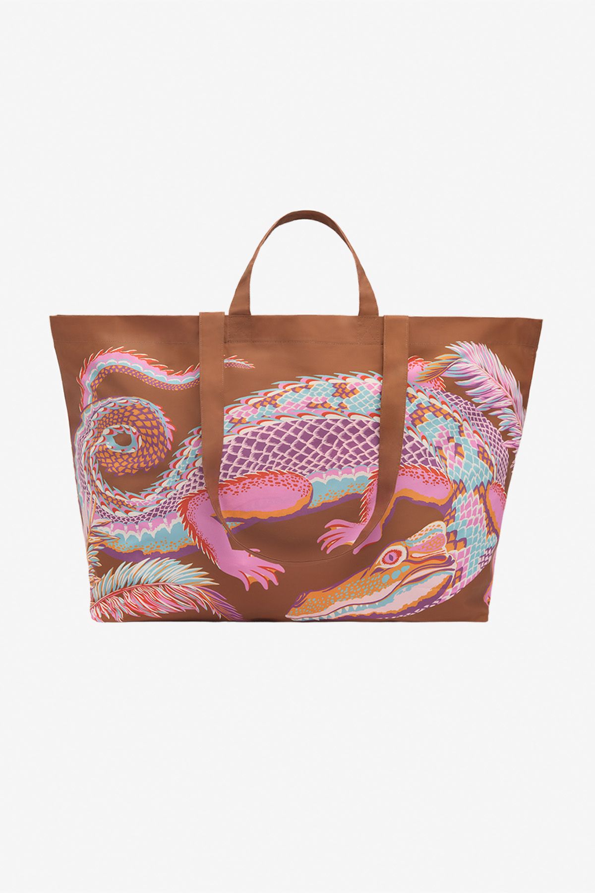 Sac Maxi Shopper - Croco - Caramel