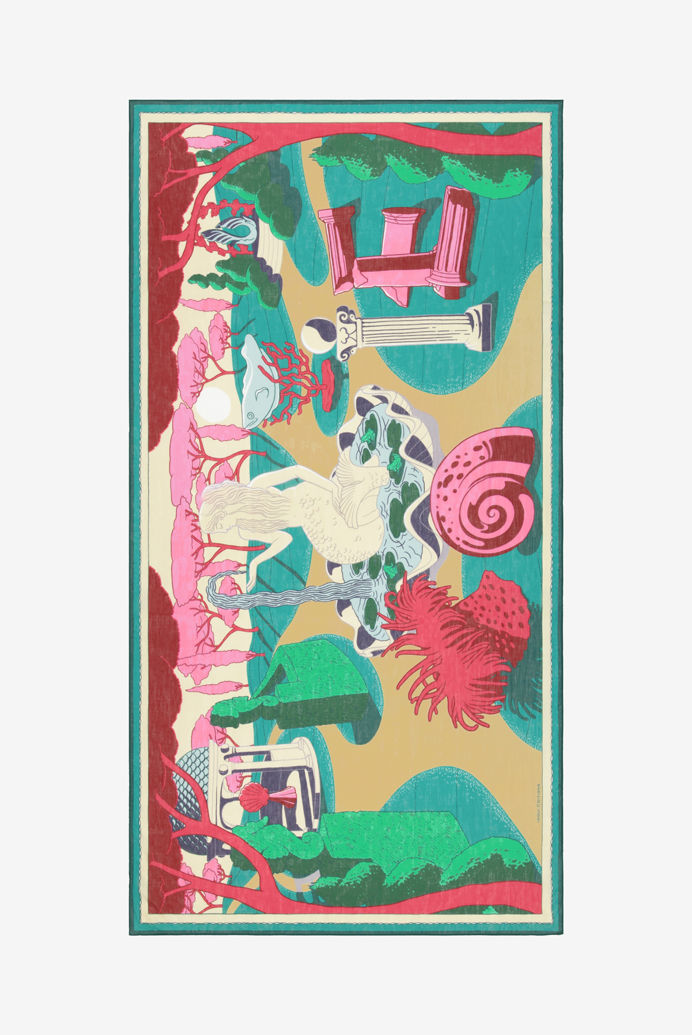 Écharpe 100 - Jardin - Fuchsia