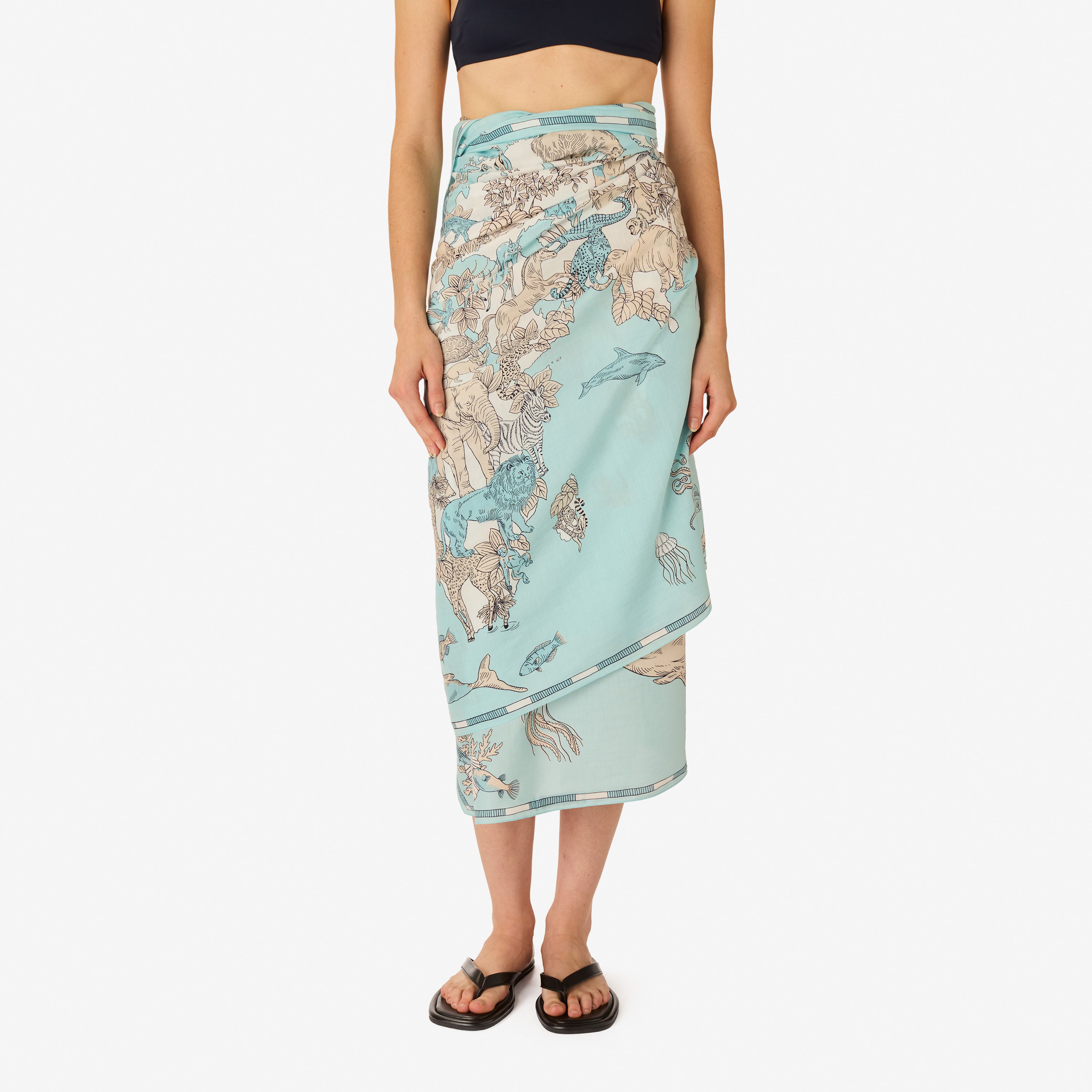 Schal 100 - Atlas - Türkisblau