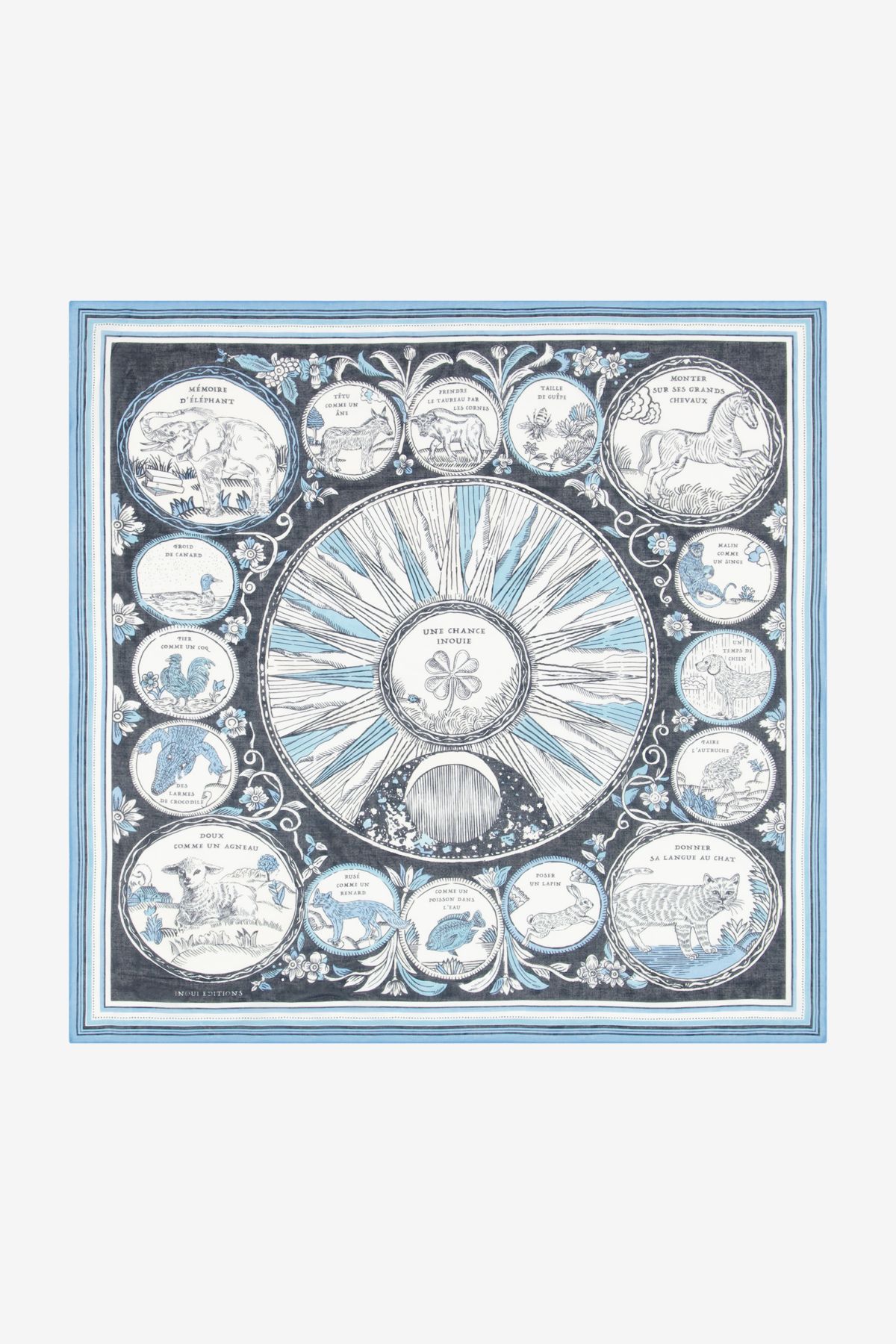 Carré 70 Coton - Chance Inoui - Bleu Marine