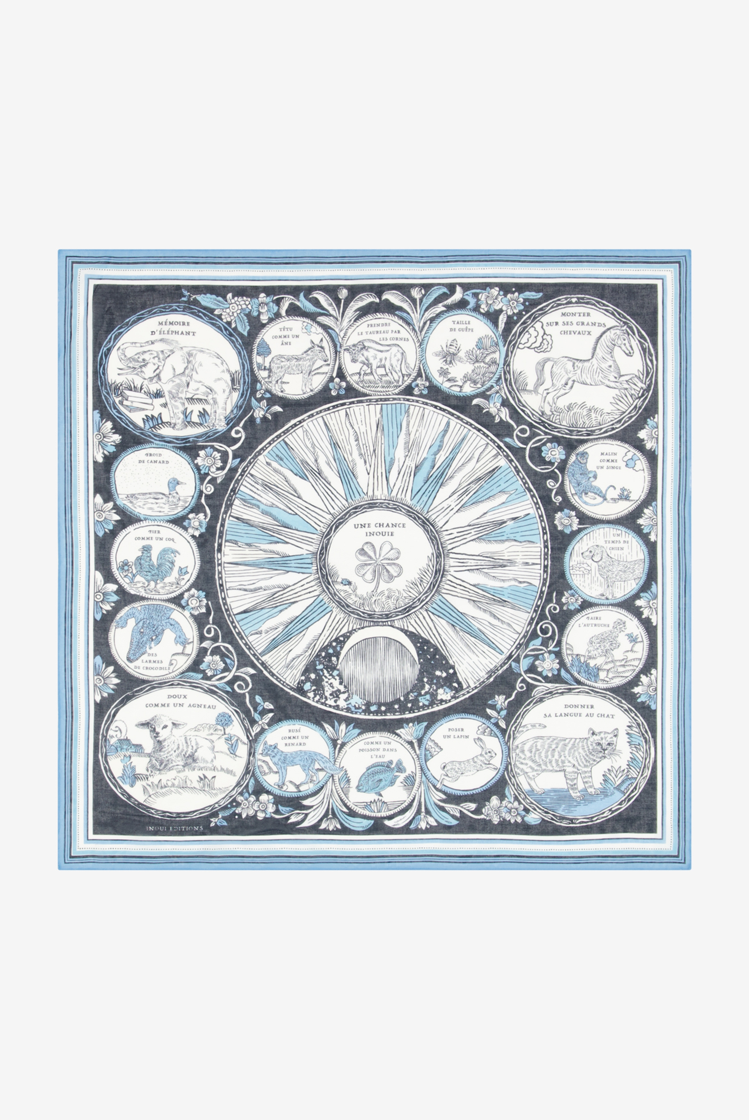 Carré 70 Coton - Chance Inoui - Bleu Marine