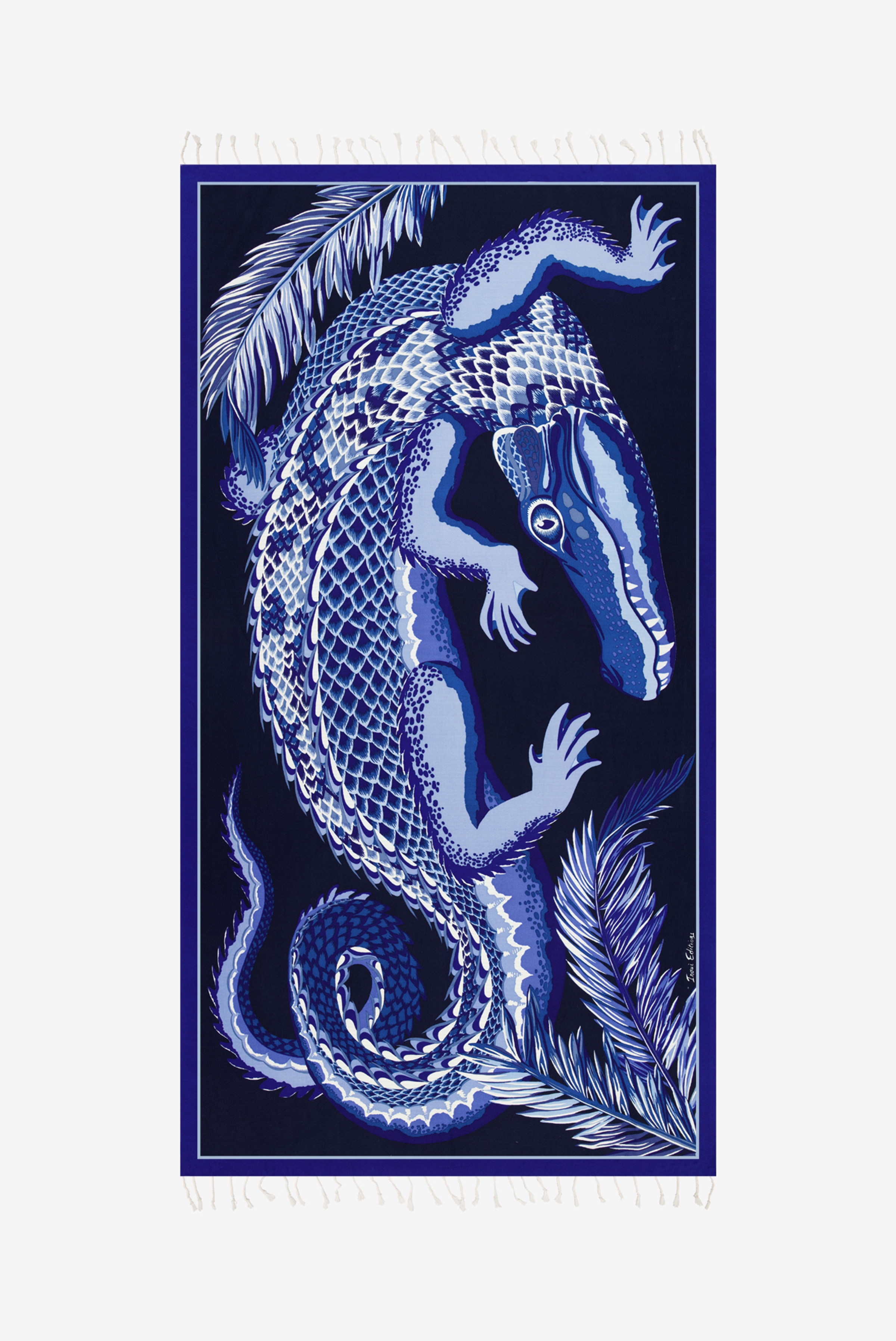 Fouta 100 - Croco - Bleu Marine