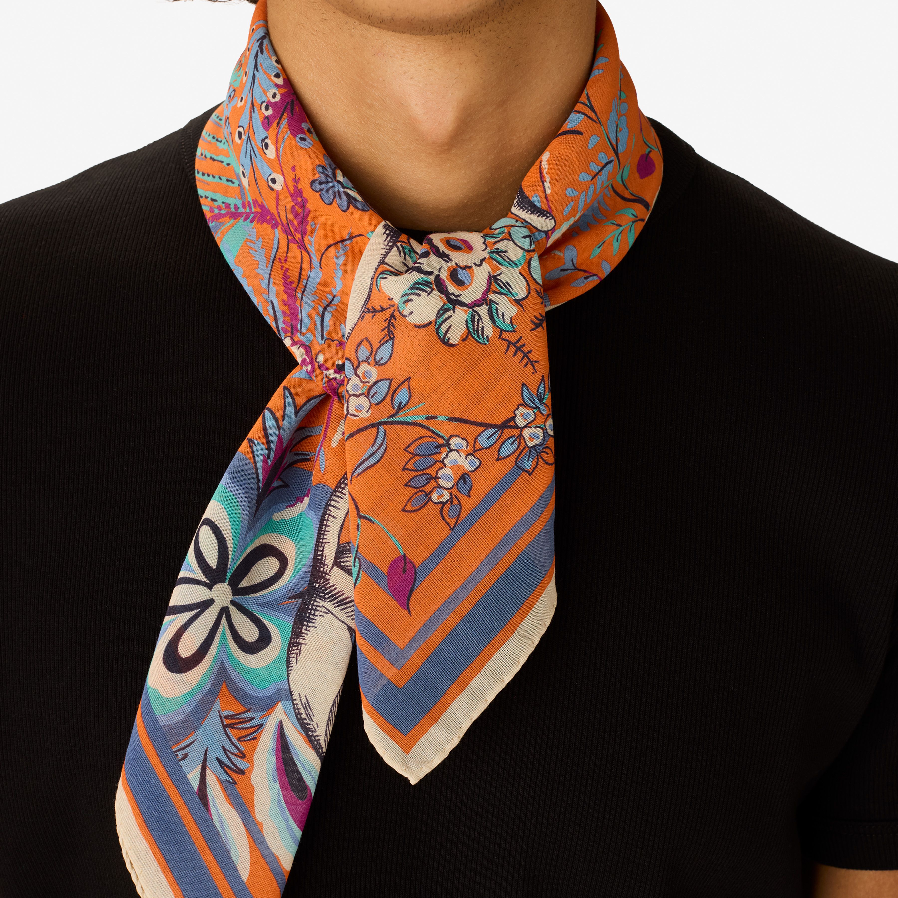 Quadratisches Tuch 70 - Pagode - Koralle