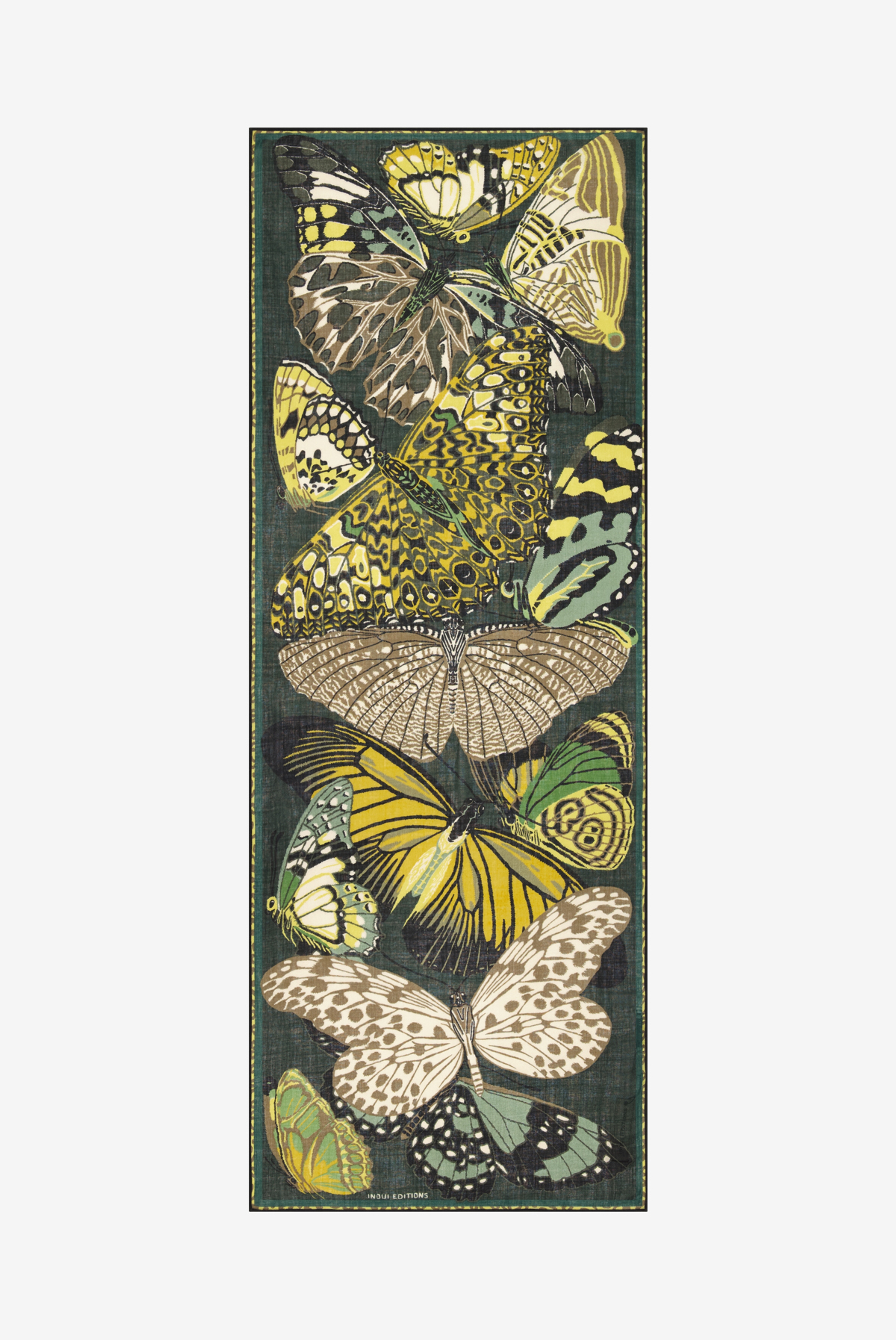 Écharpe 70 - Papillons - Emeraude