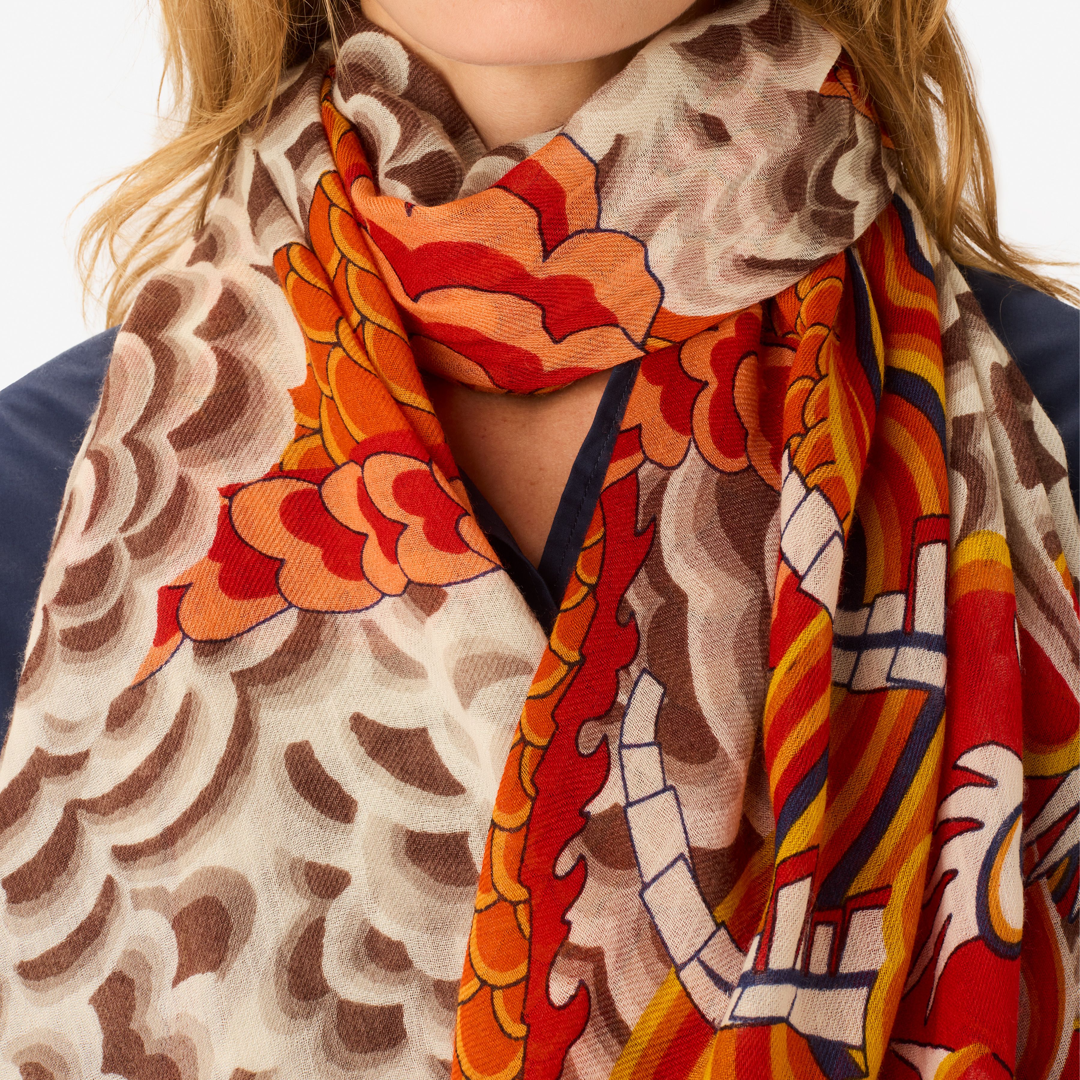 Scarf 70 - Dragon - Orange