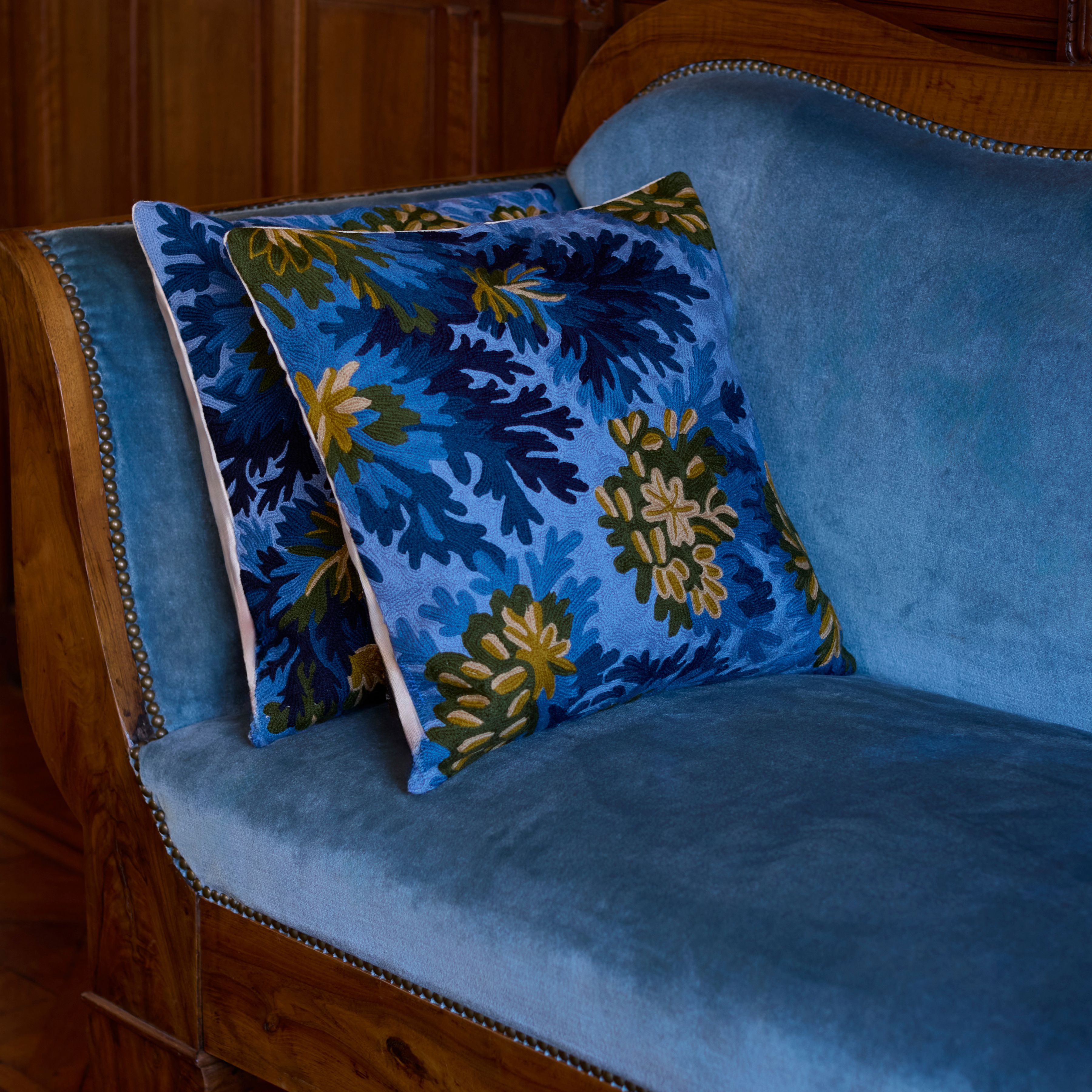 Funda de cojín 45 - Fontainebleau - Azul Pato