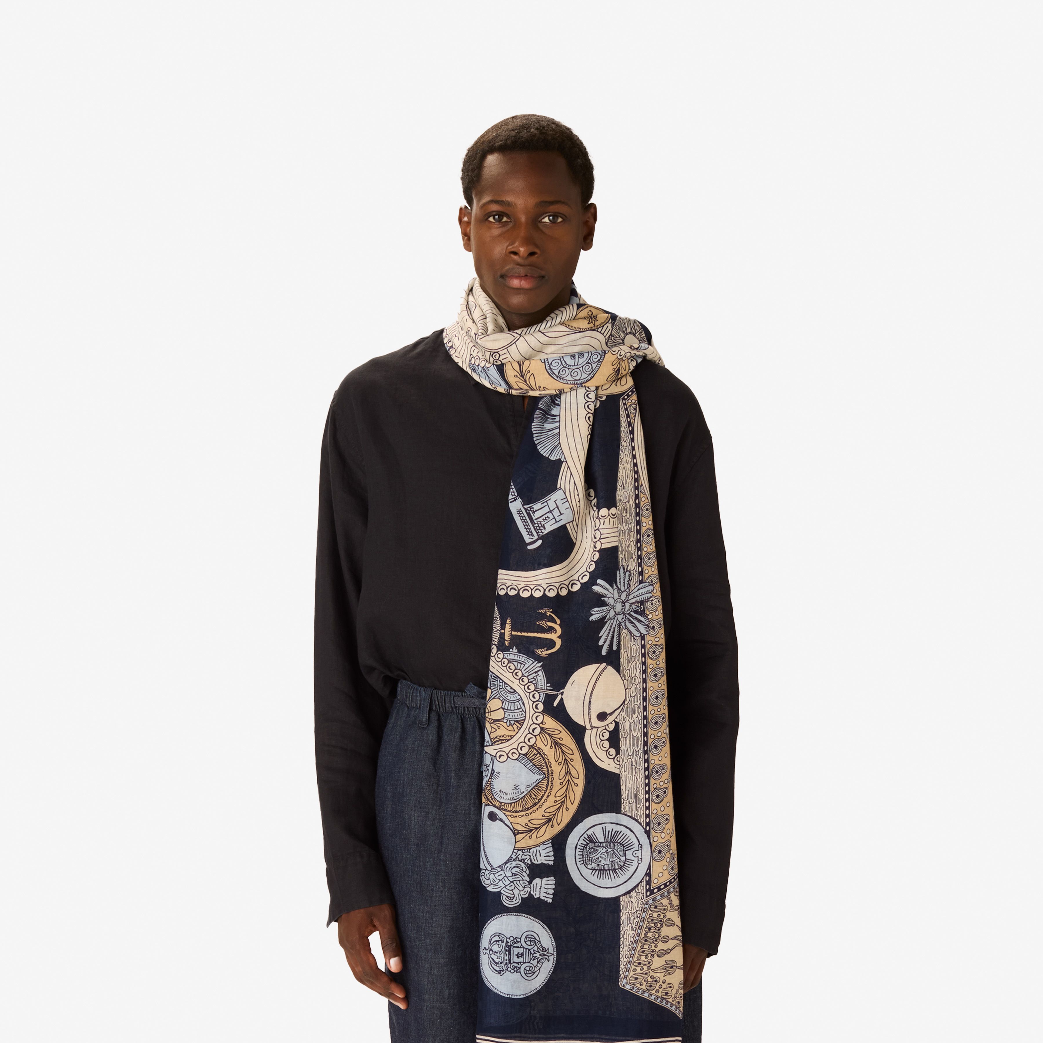 Scarf 100 - Octopus - Navy