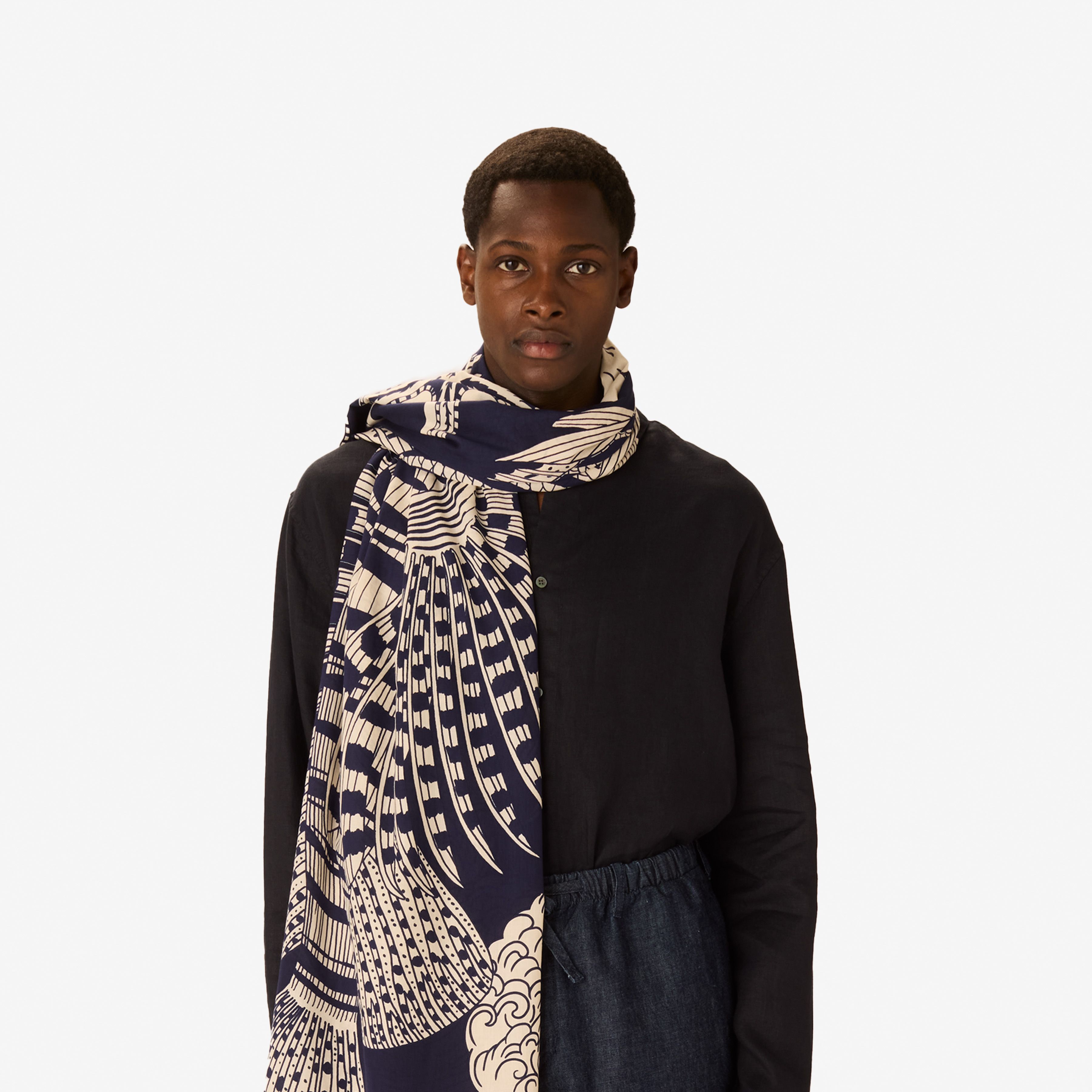 Écharpe 100 - Vague - Bleu Marine