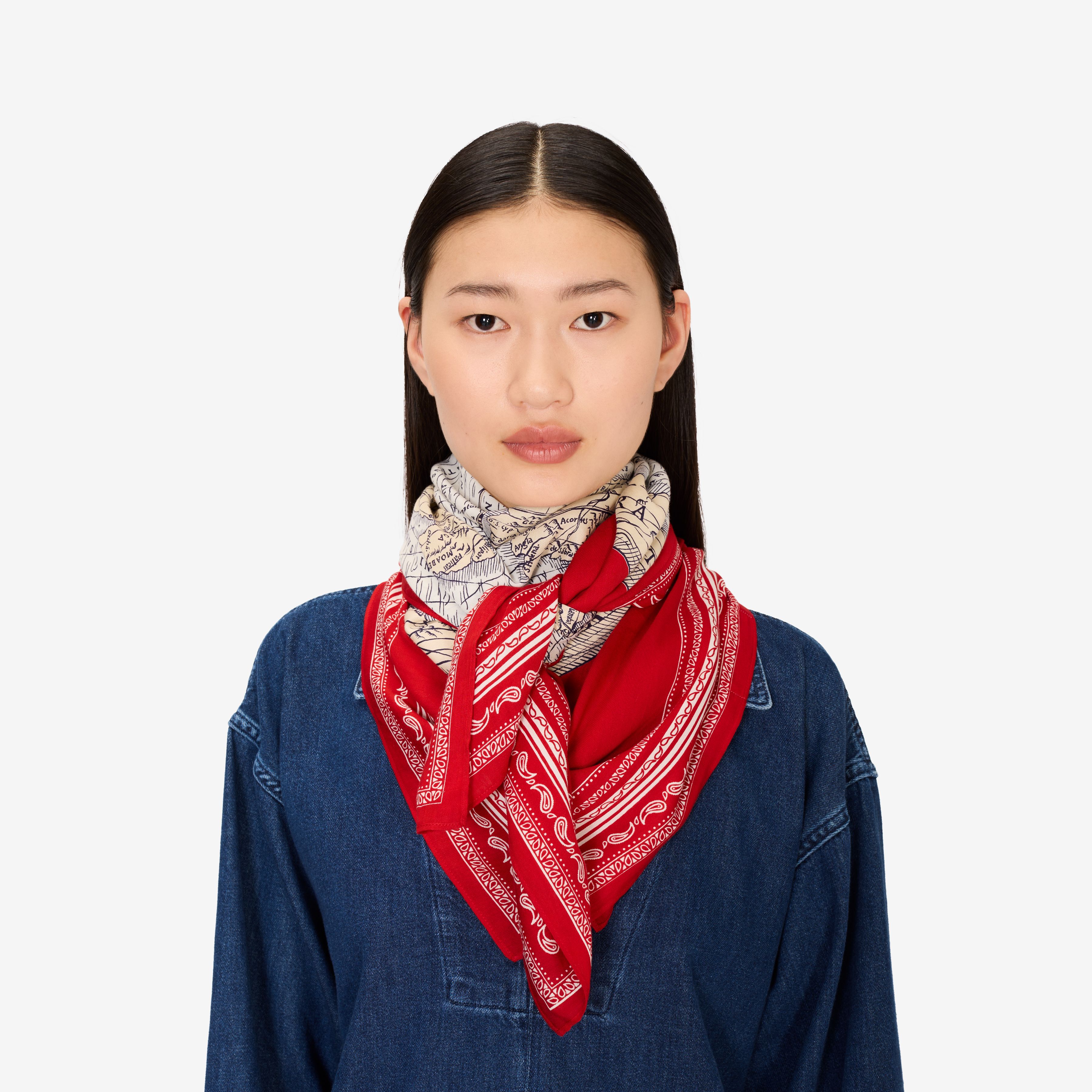 Carré 100 - Mappemonde - Rouge