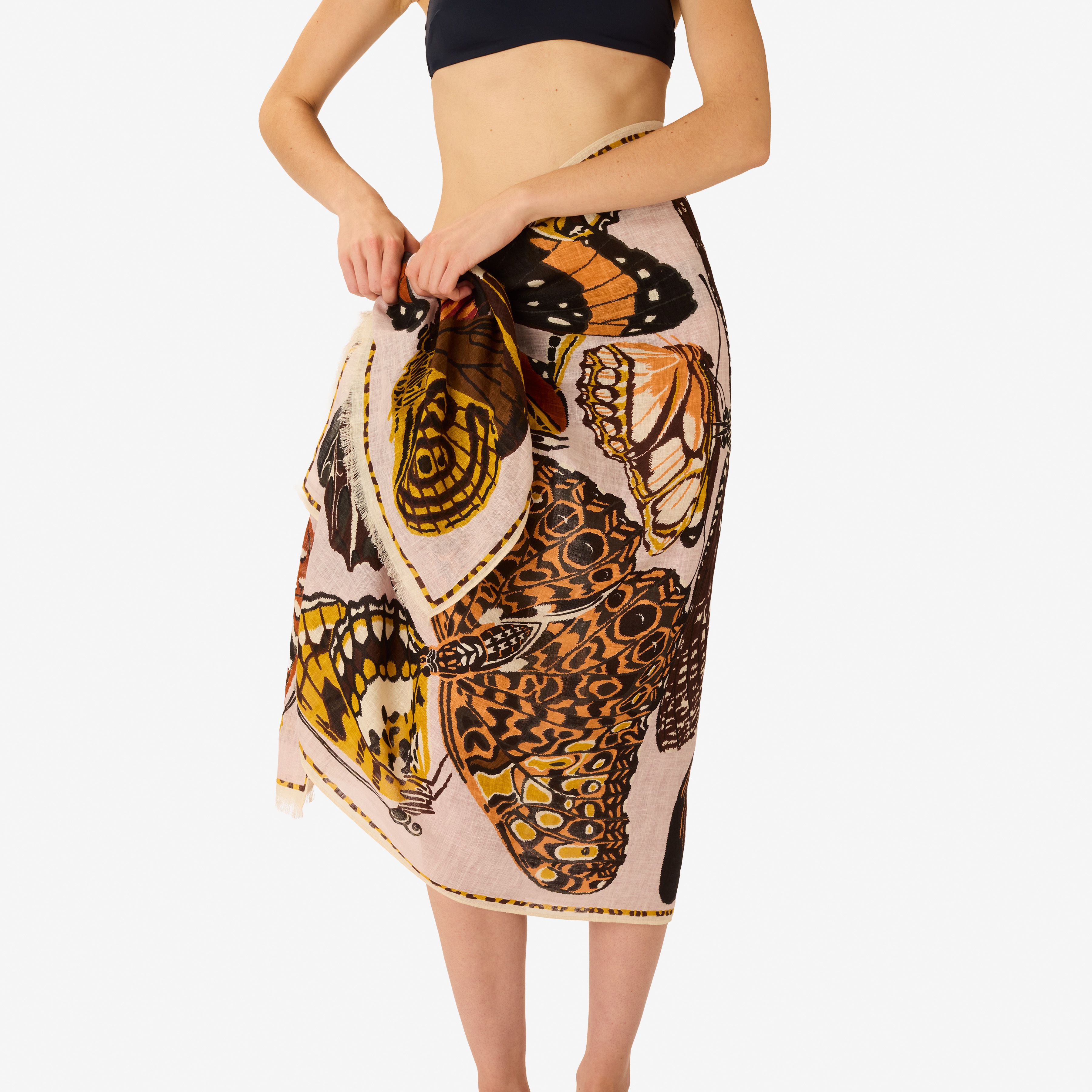 Scarf 100 - Papillons - Nude