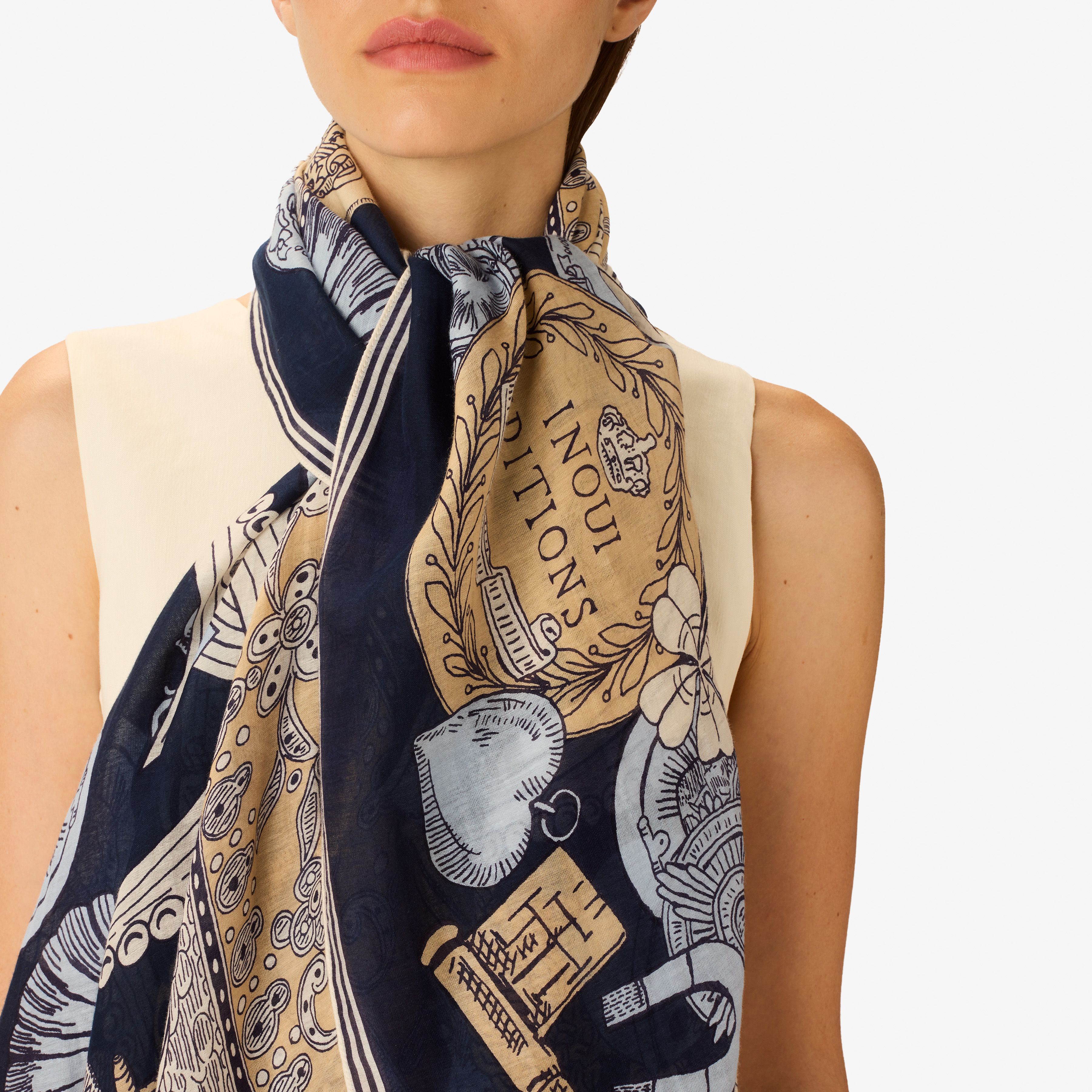 Scarf 100 - Octopus - Navy