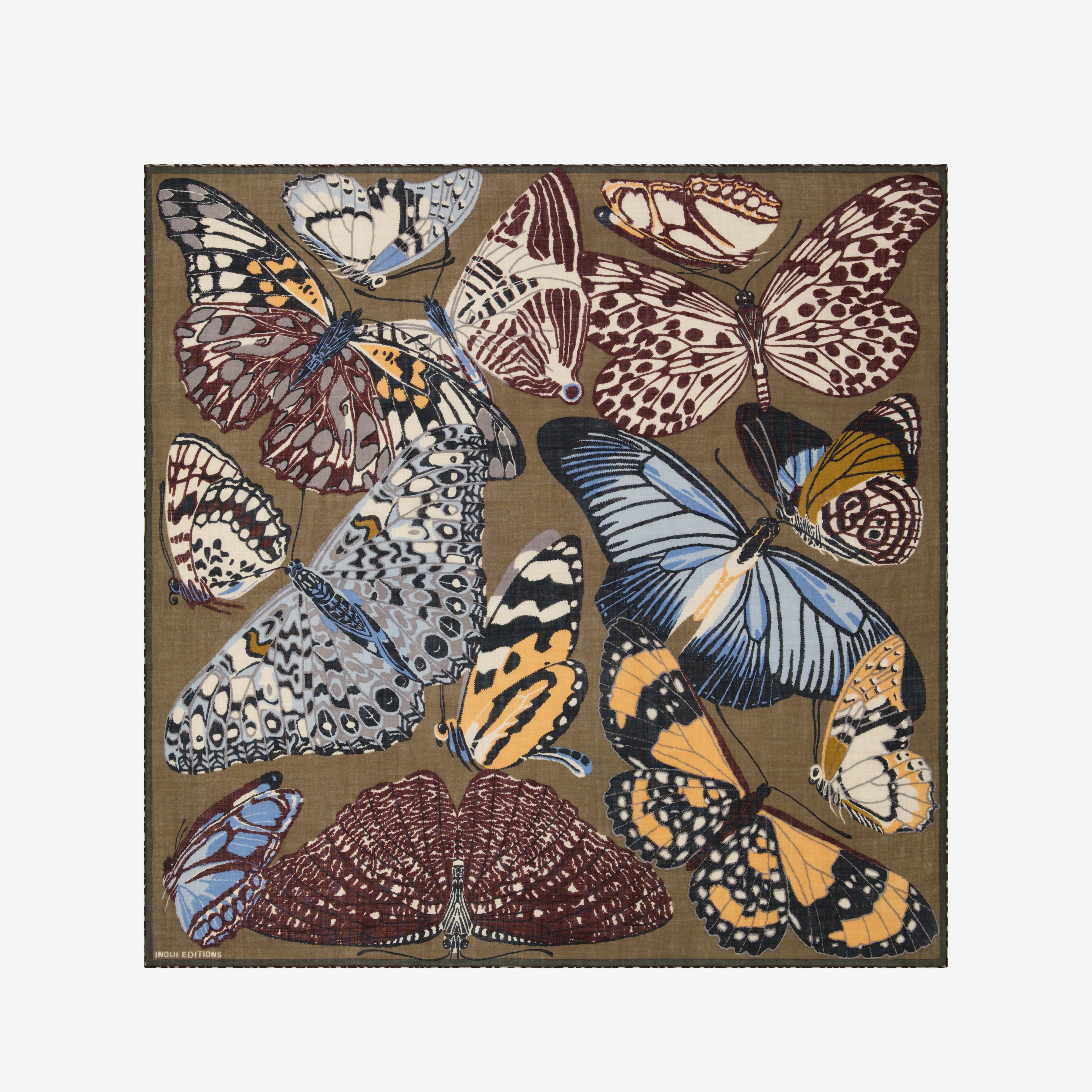 Square 130 - Papillons - Khaki