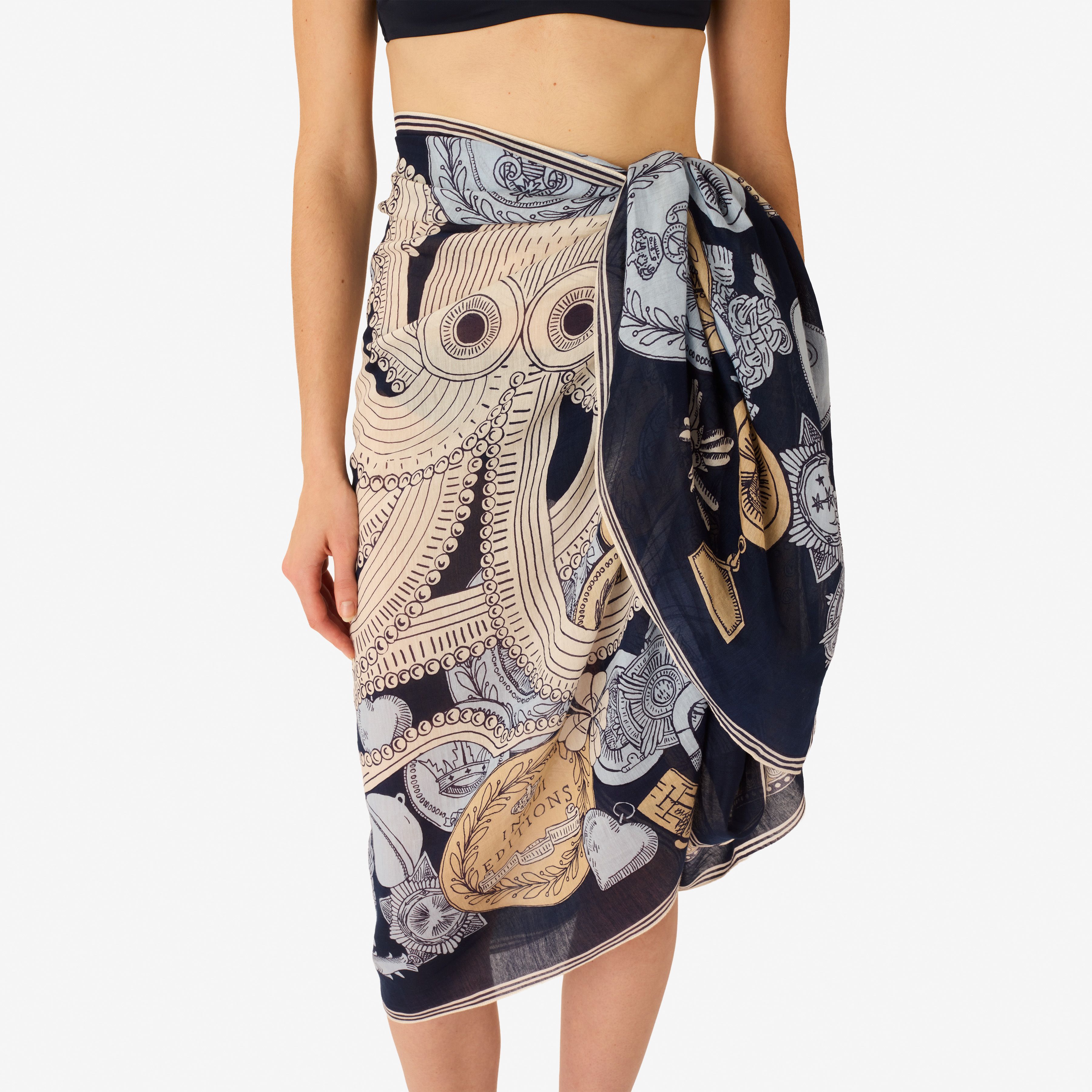 Scarf 100 - Octopus - Navy