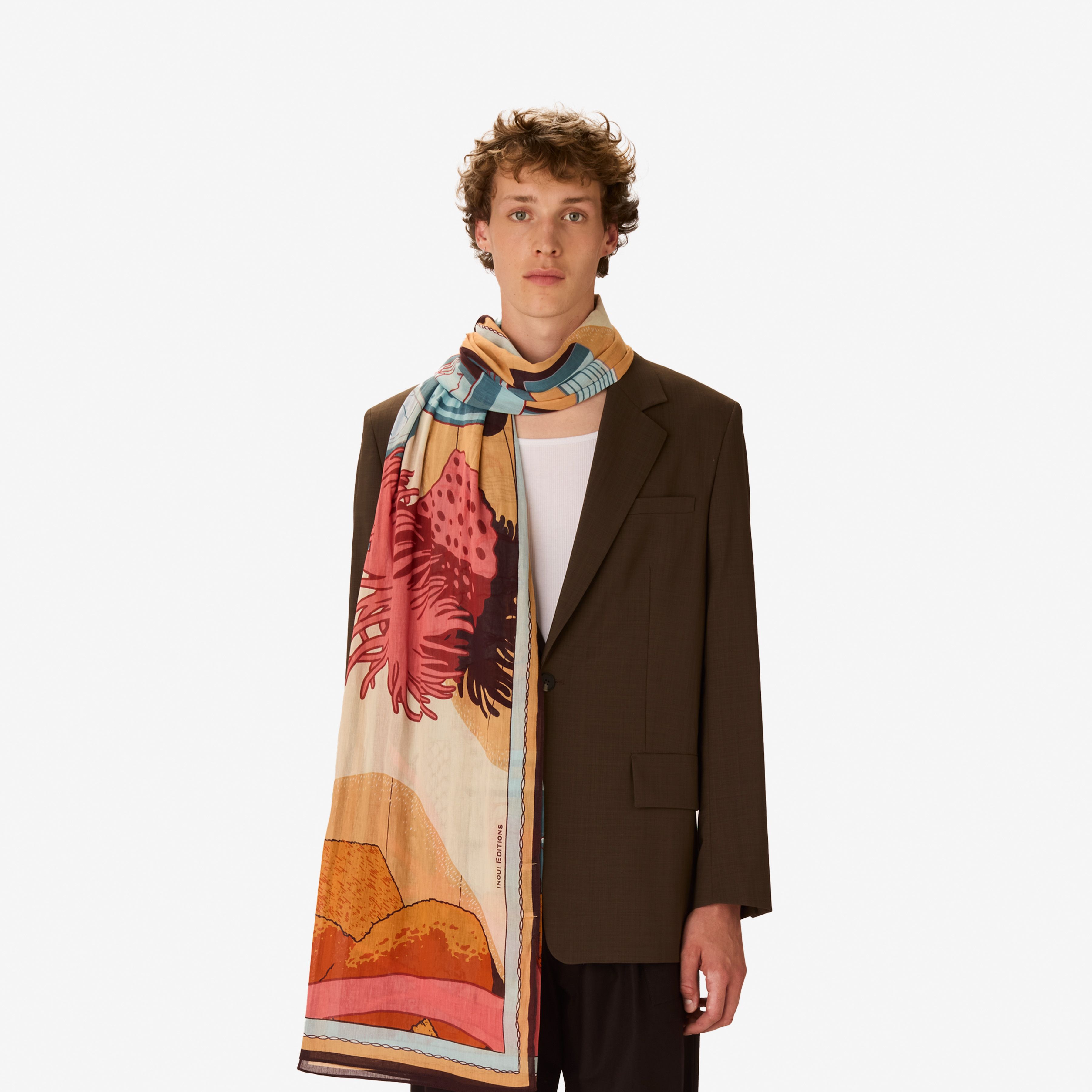 Écharpe 100 - Jardin - Corail