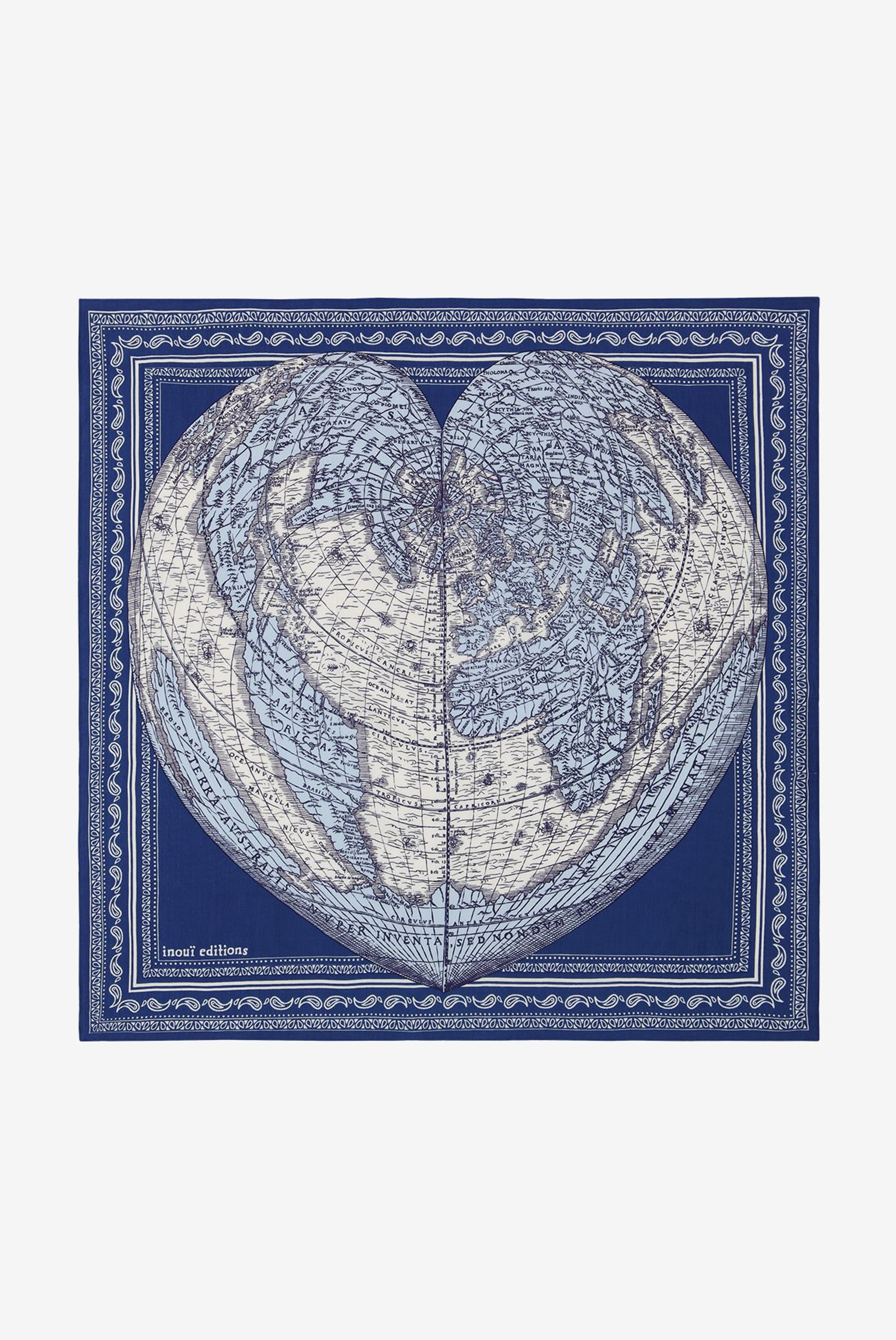 Carré 65 - Mappemonde - Bleu Marine