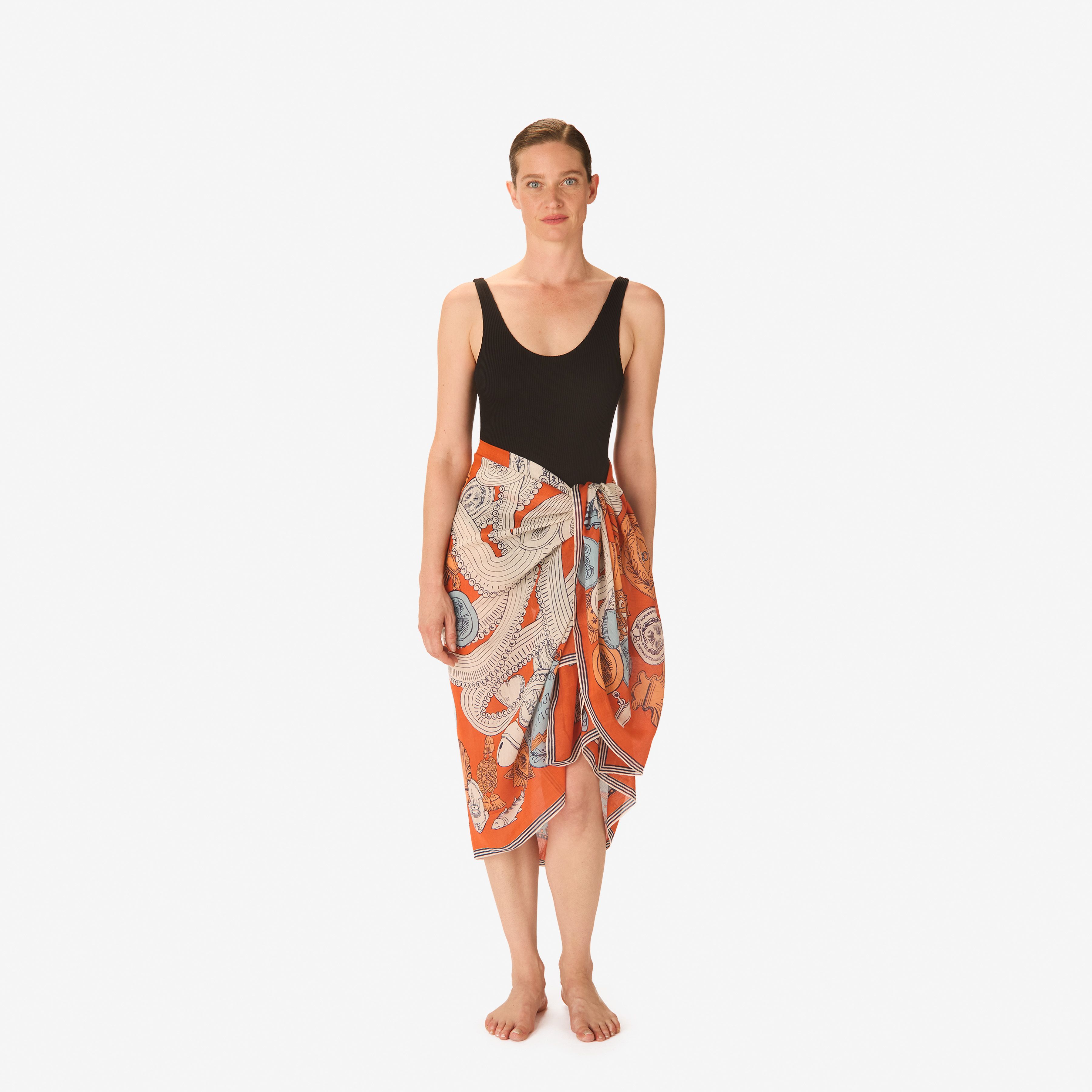 Scarf 100 - Octopus - Orange