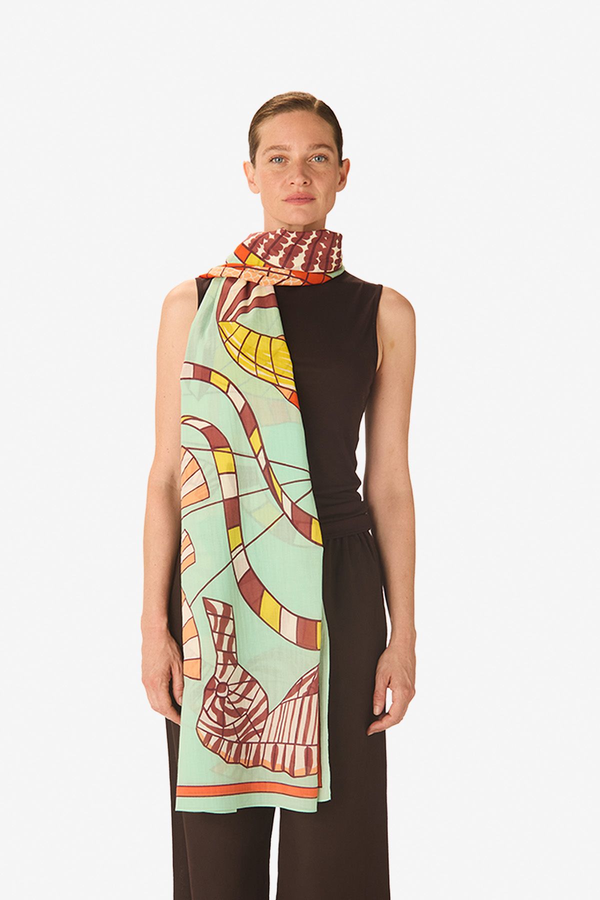 Écharpe 100 - Cerfs Volants - Turquoise