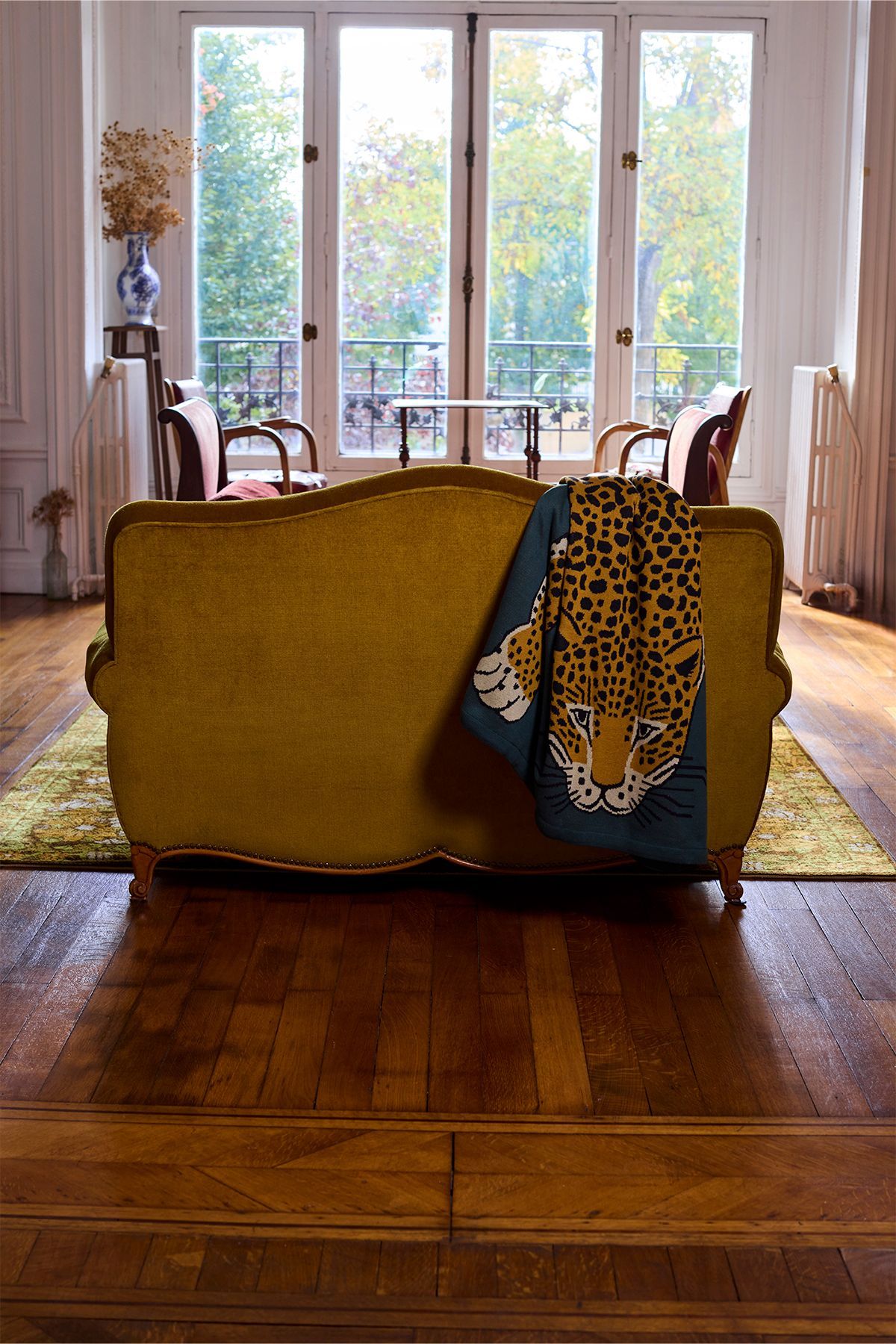 Plaid 130 - Leopard - Vert