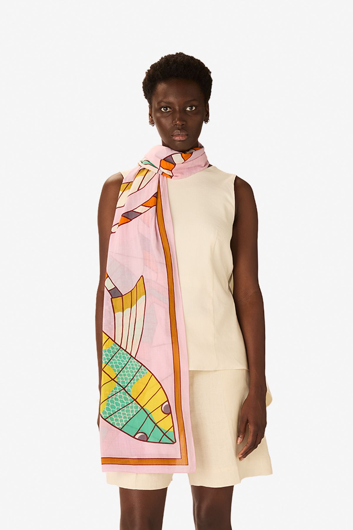 Écharpe 100 - Cerfs Volants - Rose