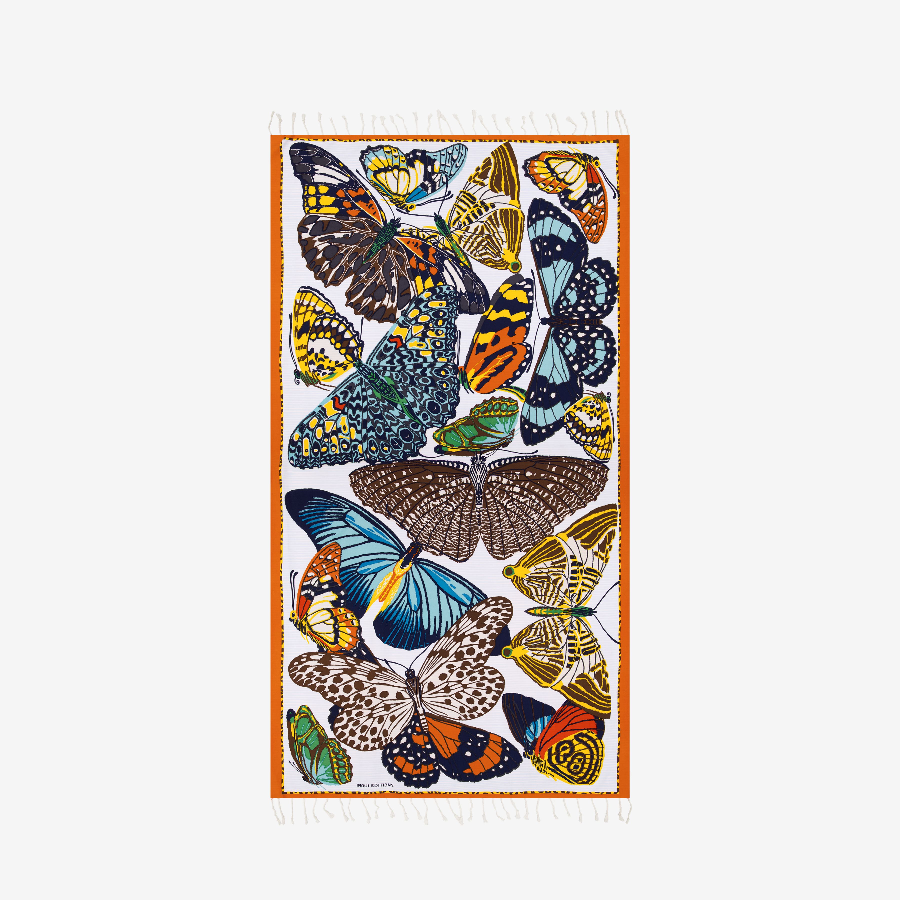 Fouta Towel 100 - Papillons - White